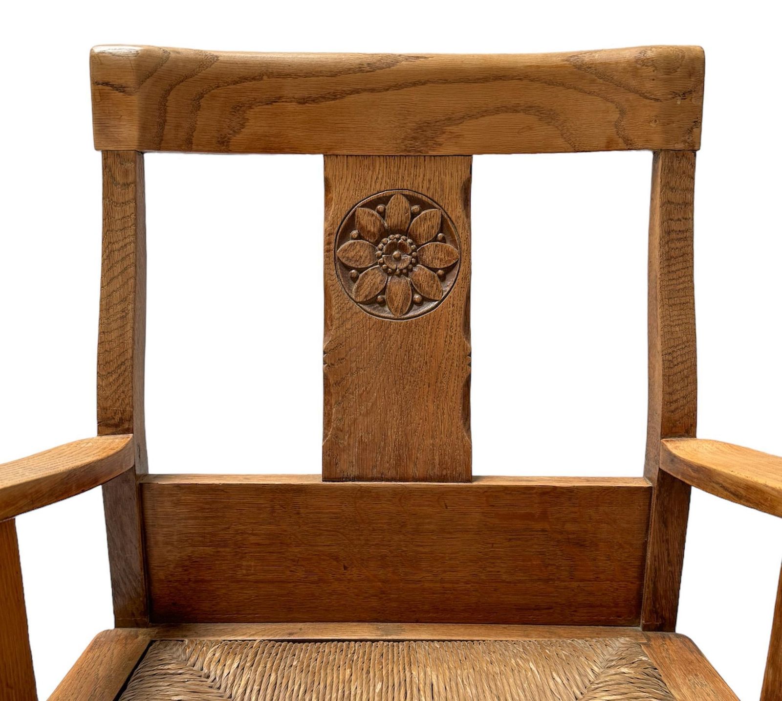 Pair Of Rustic Carved Oak Armchairs By Anton Fortuin, 1940s photo for sale