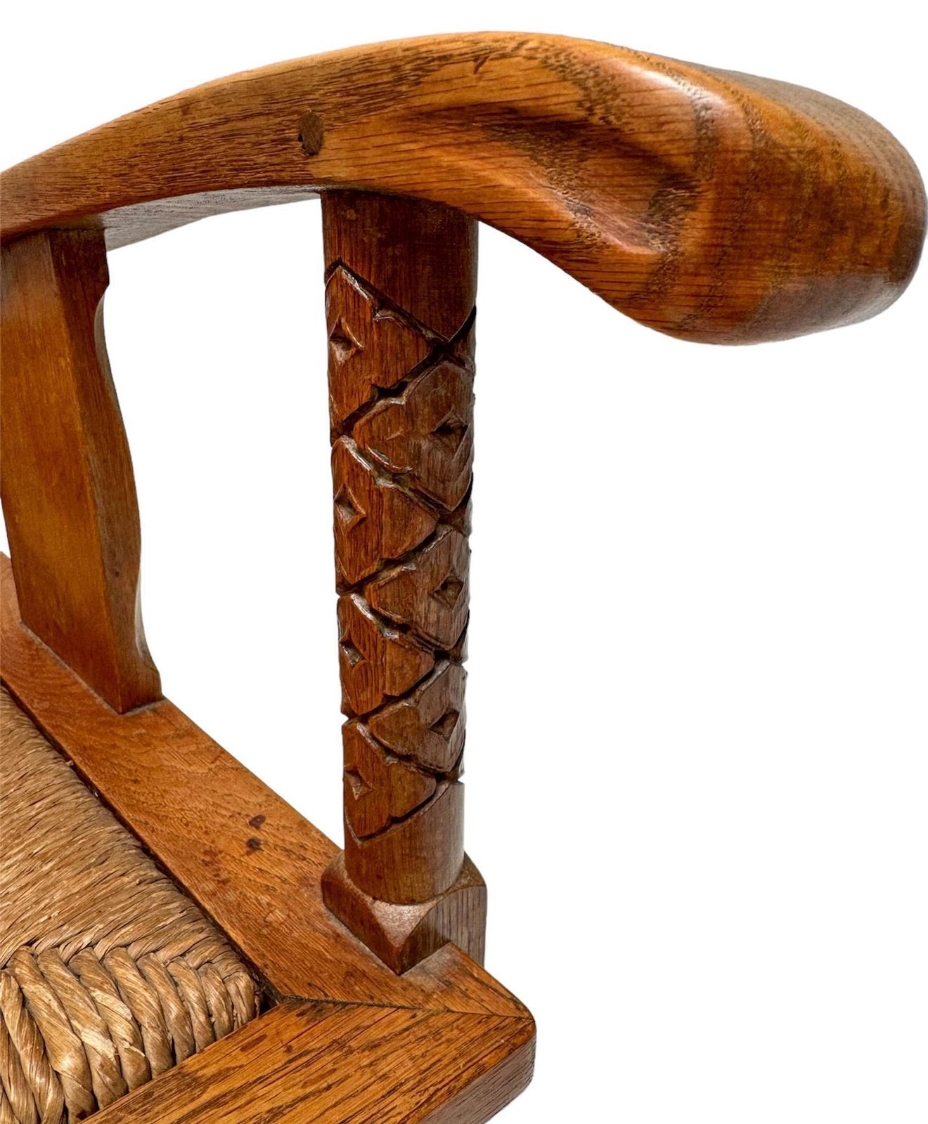 Pair Of Rustic Carved Oak Armchairs By Anton Fortuin, 1940s photo 986.0