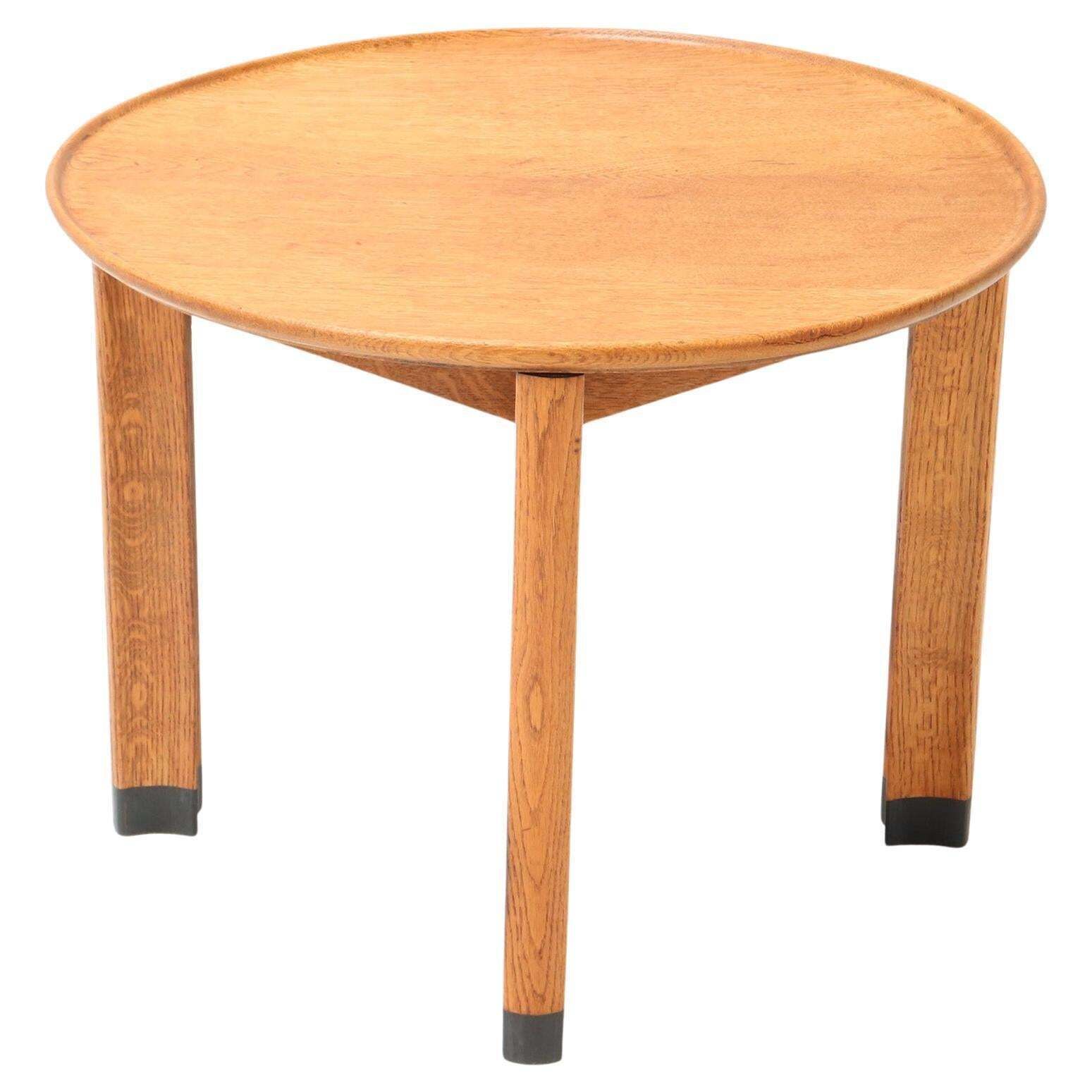 Oak Art Deco Amsterdamse School Side Table By Piet Kramer For Randoe, Circa 1919