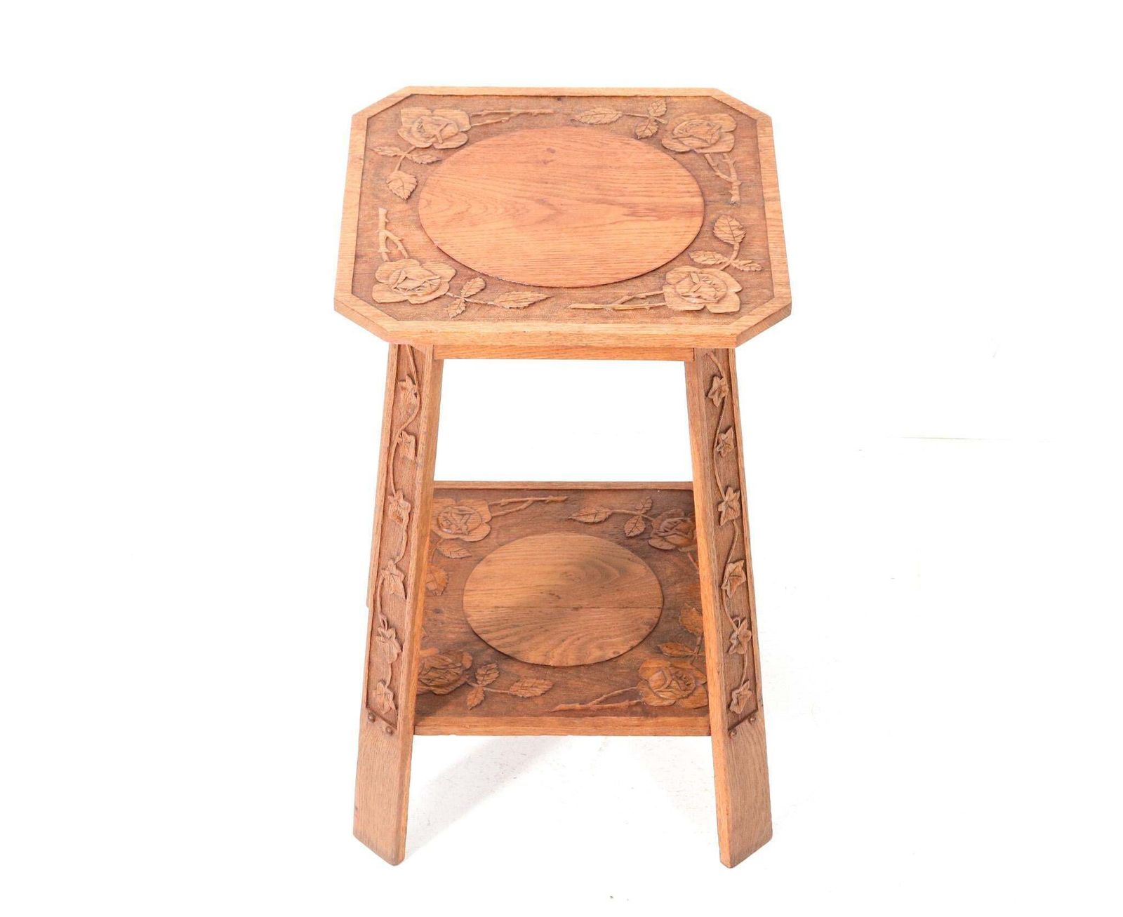 Oak Art Nouveau Arts & Crafts Side Table, 1900s photo furniture