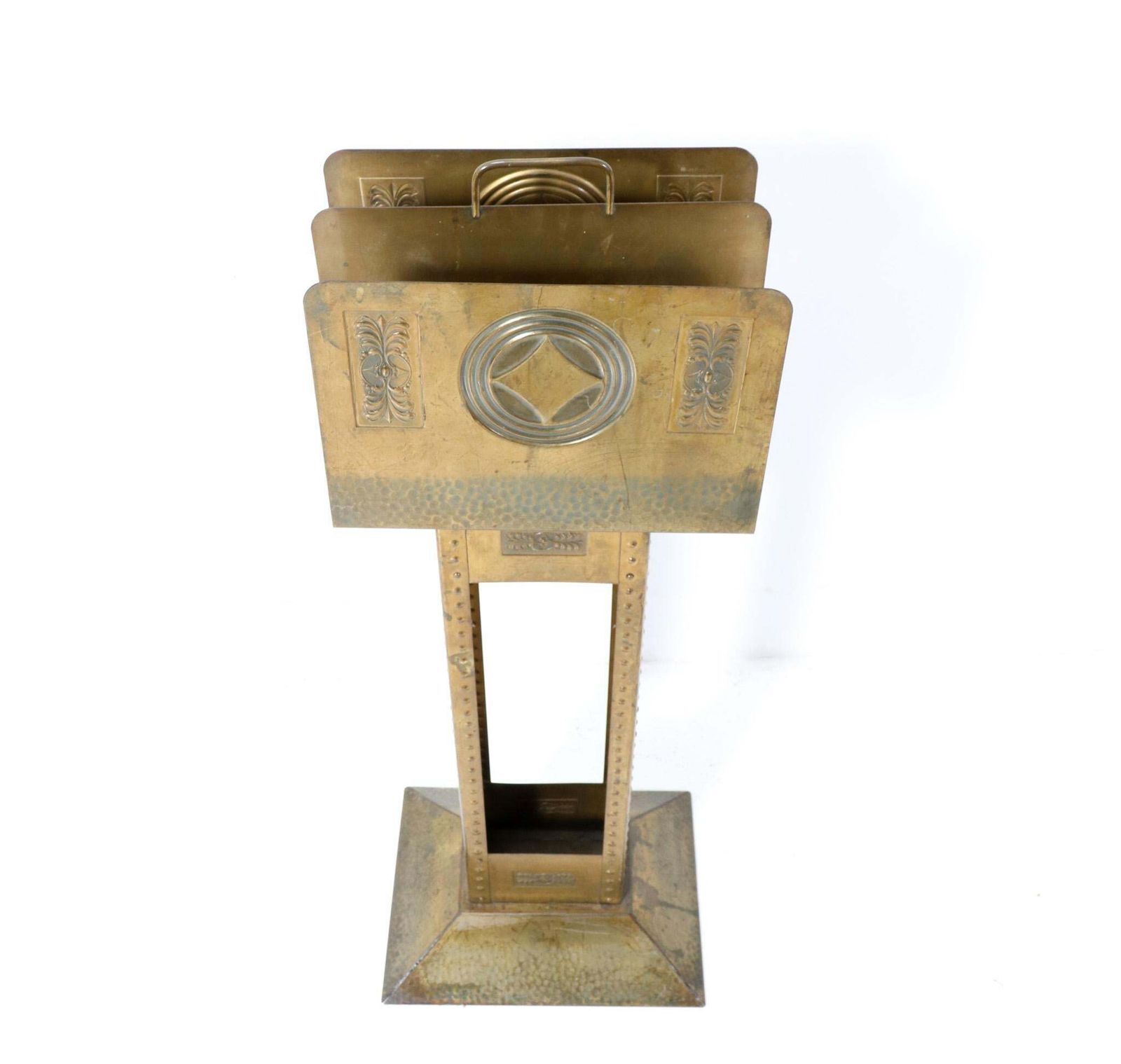 Patinated Brass Vienna Secession Magazine Rack photo Home Decor