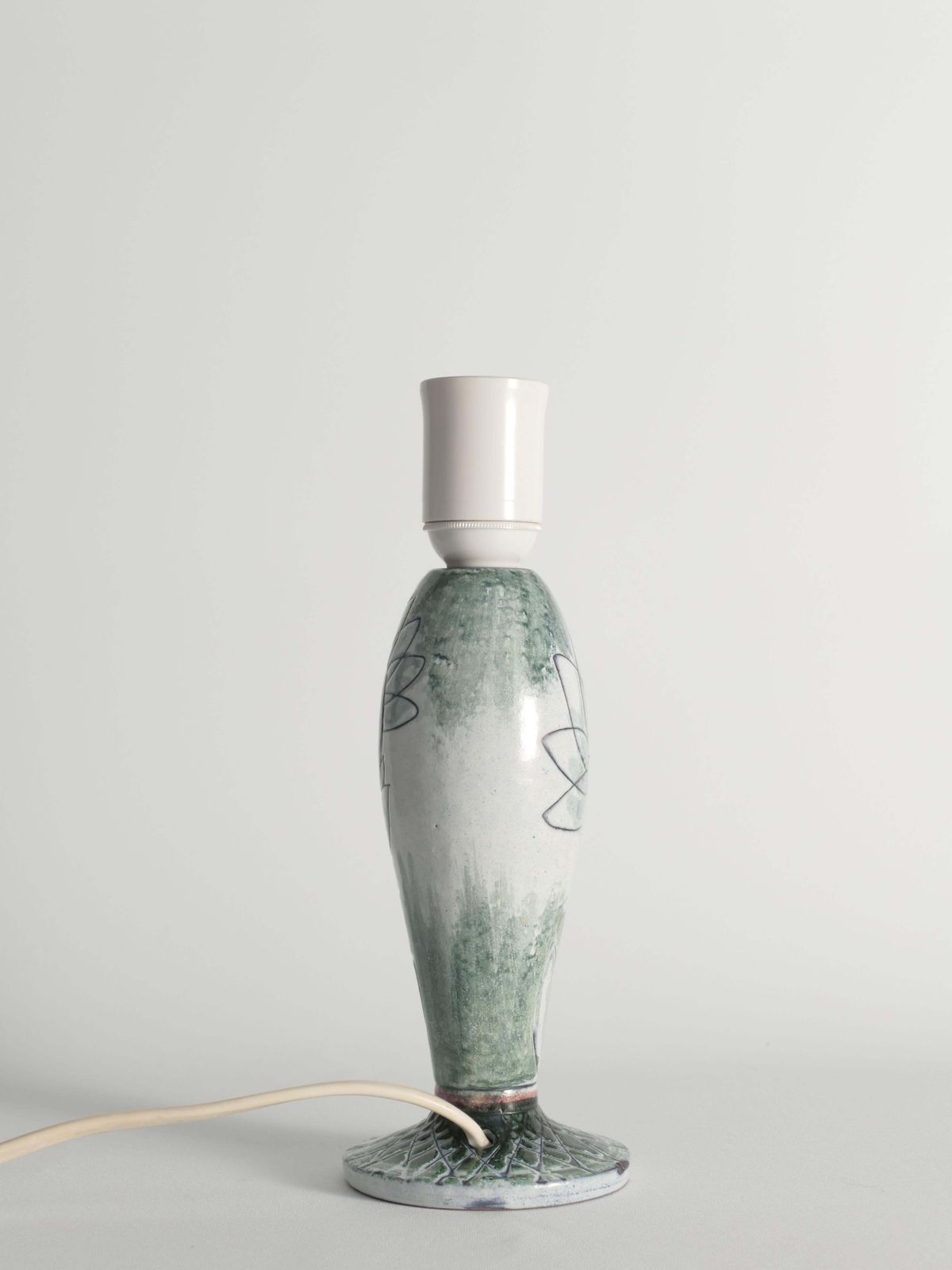 Scandinavian Modern Ceramic Butterfly Motif Table Lamp By Tilgmans, Sweden 1960 photo Lighting