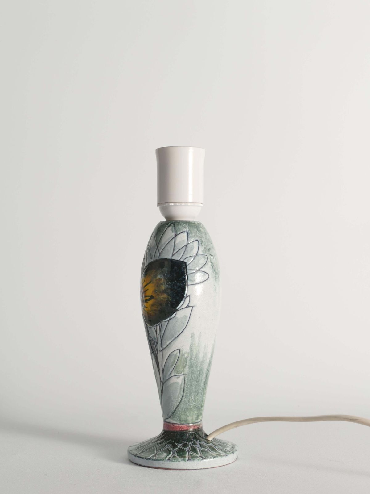 Scandinavian Modern Ceramic Butterfly Motif Table Lamp By Tilgmans, Sweden 1960 photo 459.0