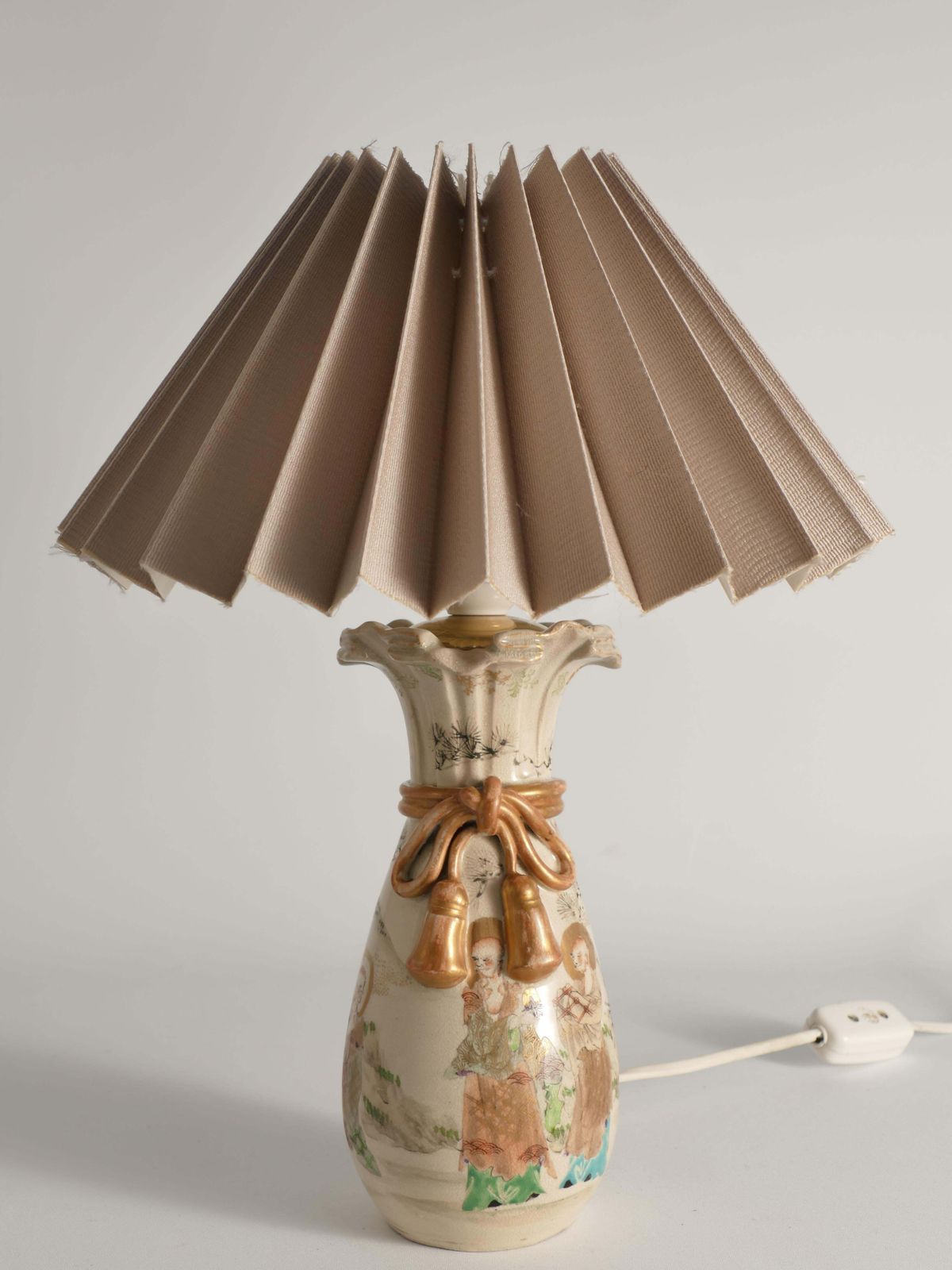 Meiji Period Kyoto Satsuma Vase Table Lamp, Japan, Circa 1880 photo for sale