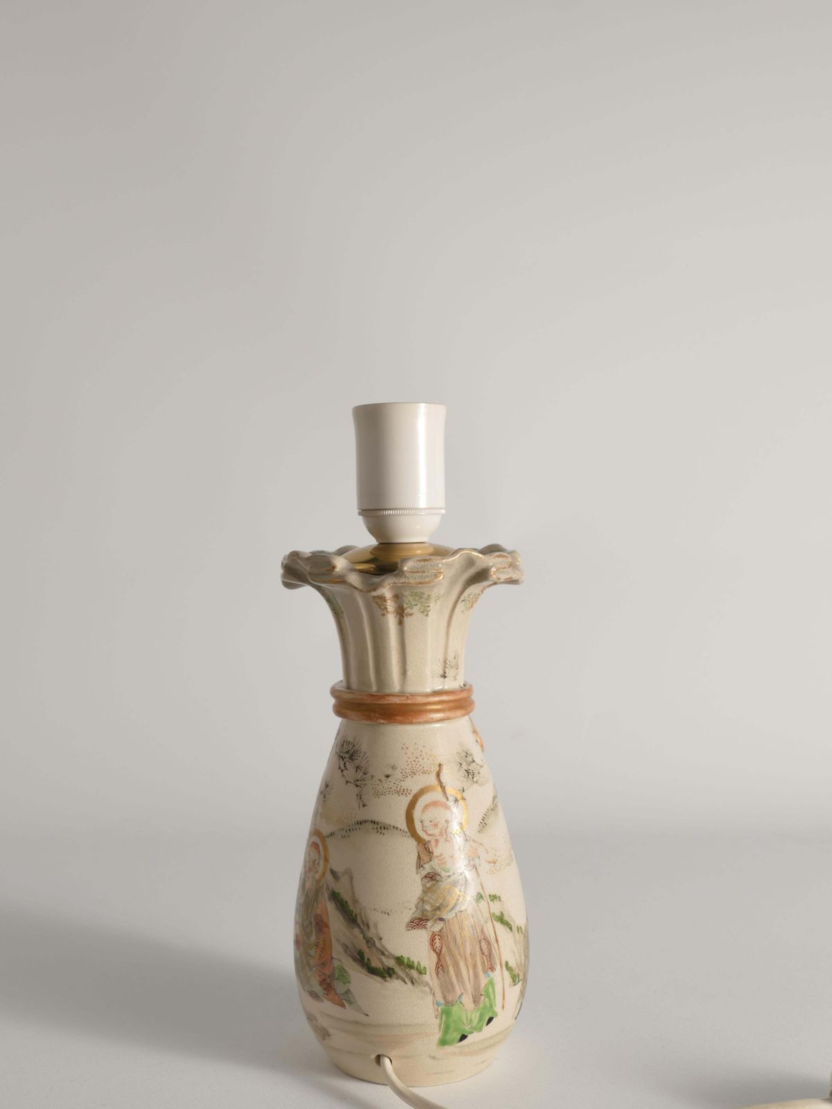 photo vinterior Meiji Period Kyoto Satsuma Vase Table Lamp, Japan, Circa 1880