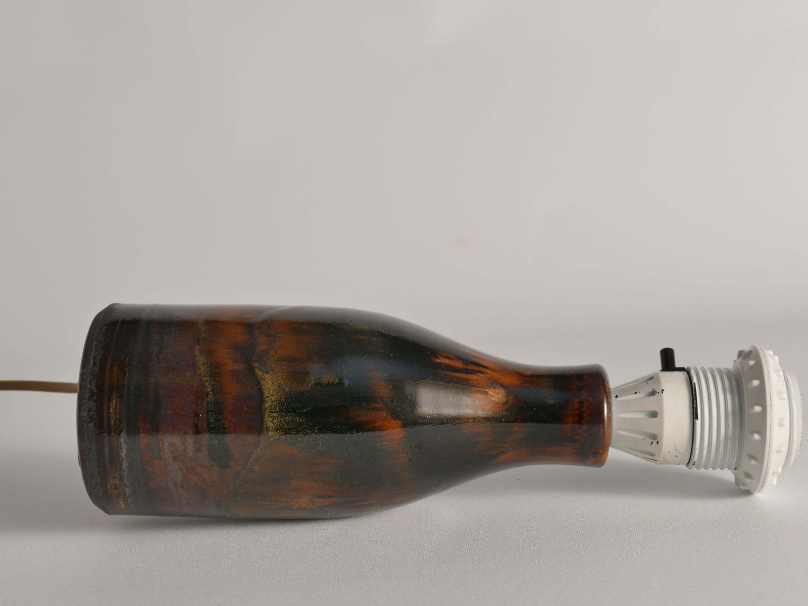 photo vinterior Brown Stoneware Table Lamp By Carl Harry Stålhane, Designhuset, Sweden 1960s