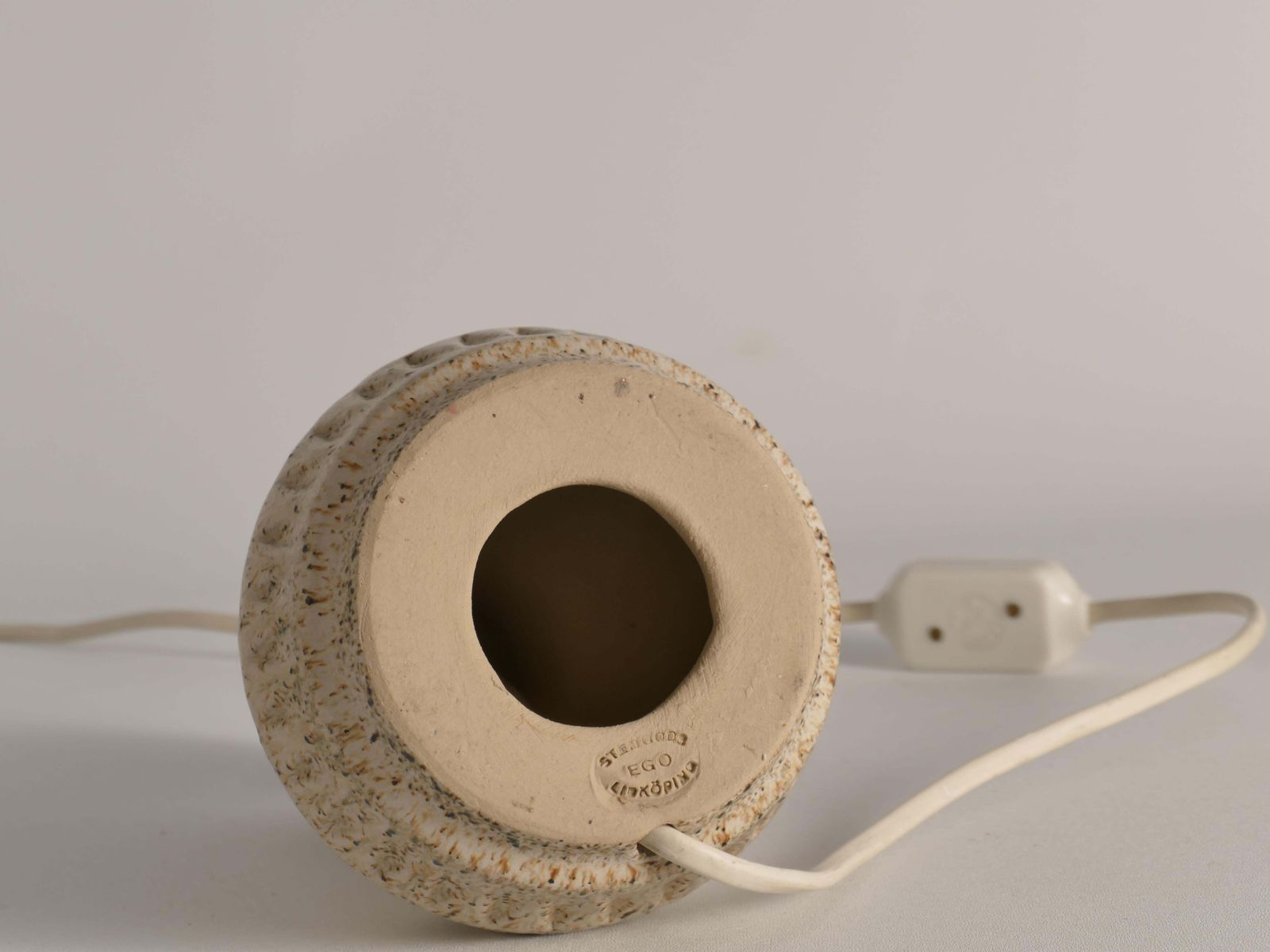 photo vinterior Mid Century Modern Brown Speckled Stoneware Table Lamp By Ego, Sweden 1960s
