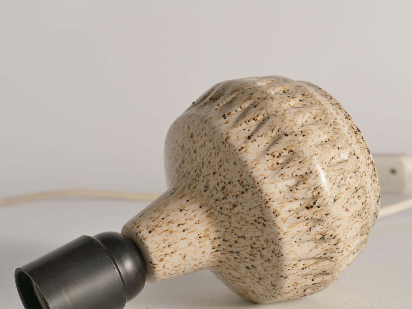 photo vintage Mid Century Modern Brown Speckled Stoneware Table Lamp By Ego, Sweden 1960s