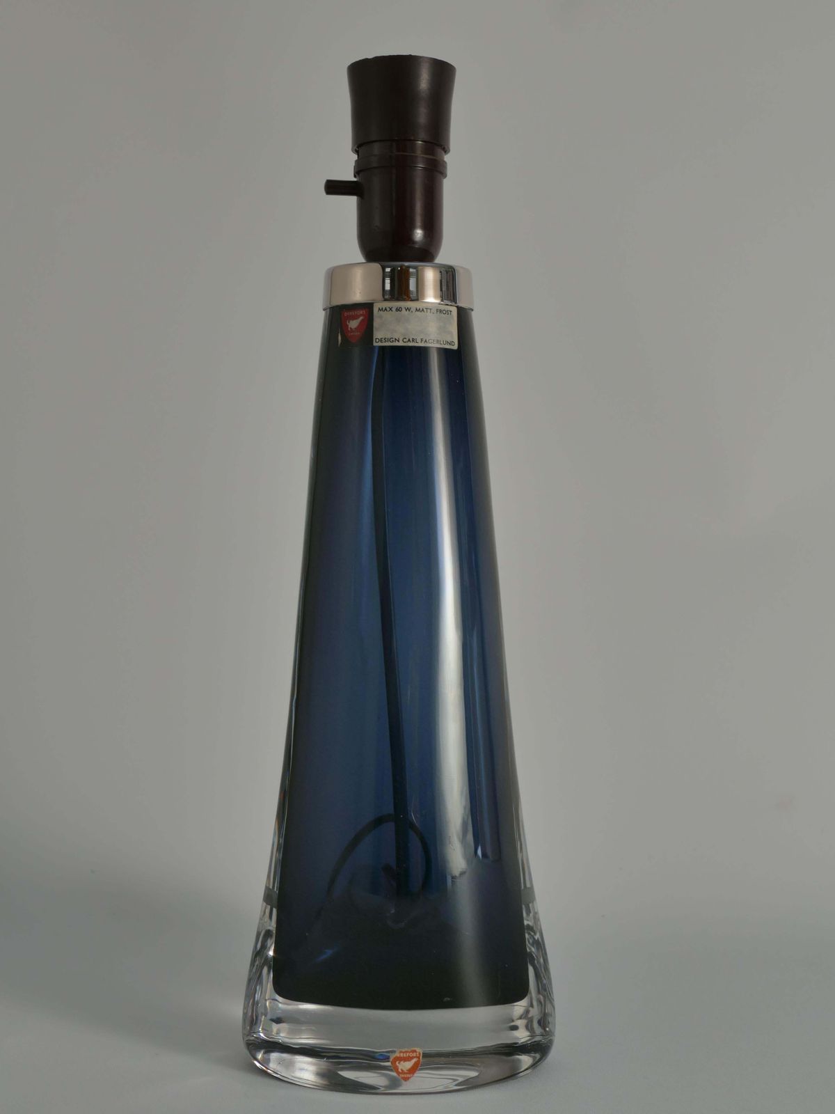 Blue Crystal Glass Table Lamp Model Rd 1566 By Carl Fagerlund, Orrefors, 1960s photo furniture