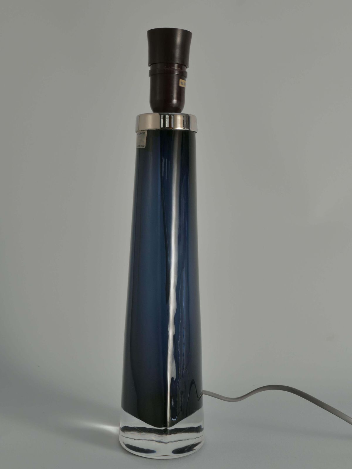 Blue Crystal Glass Table Lamp Model Rd 1566 By Carl Fagerlund, Orrefors, 1960s photo Lighting