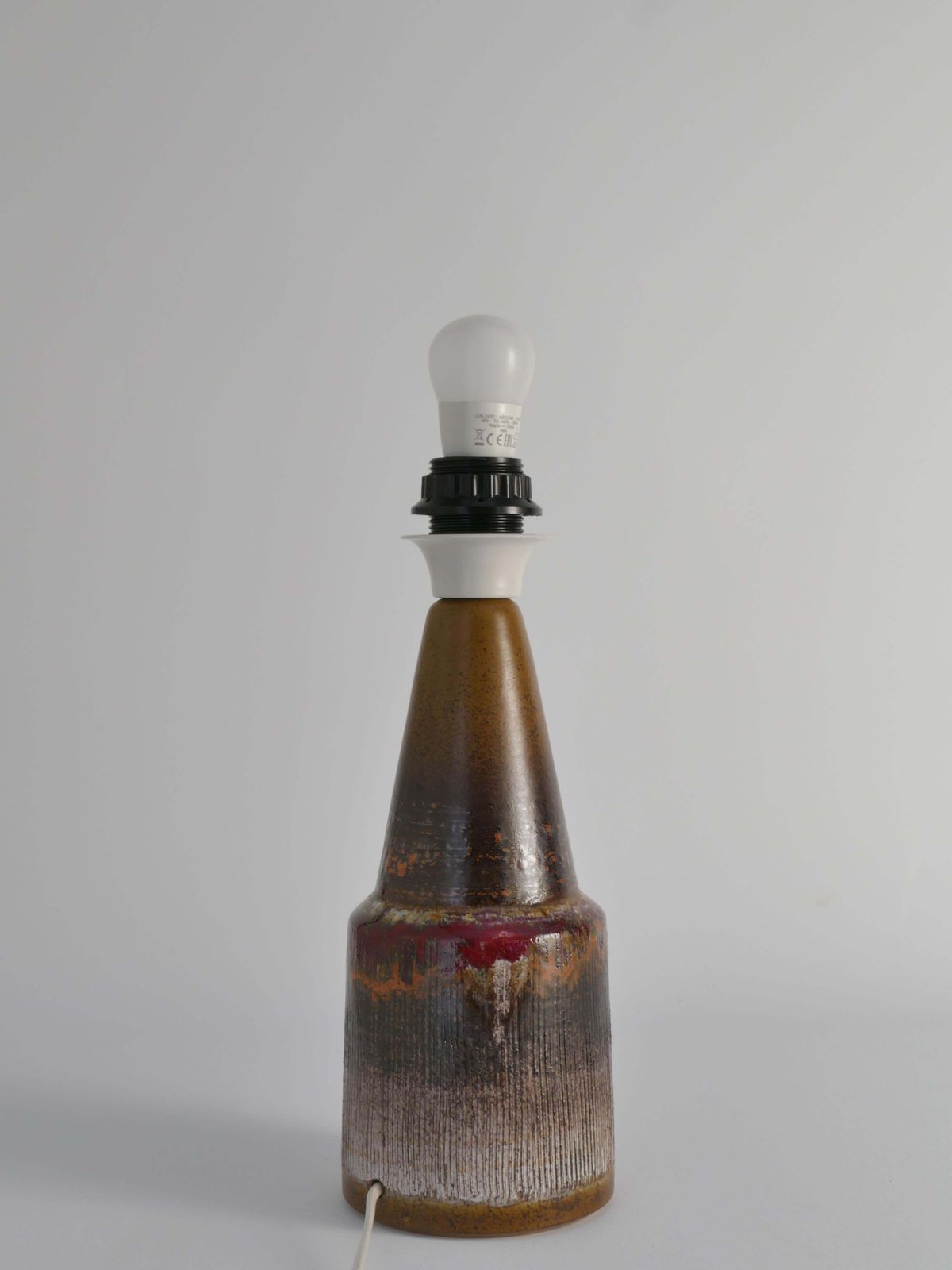 Unique Scandinavian Modern Brutalist Ceramic Table Lamp By Tilgmans, Sweden photo vinterior