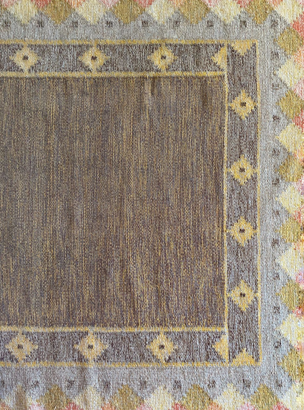 Scandinavian Modern Röllakan Pastel Color Flatweave Rug, Sweden, 1950s photo Textiles