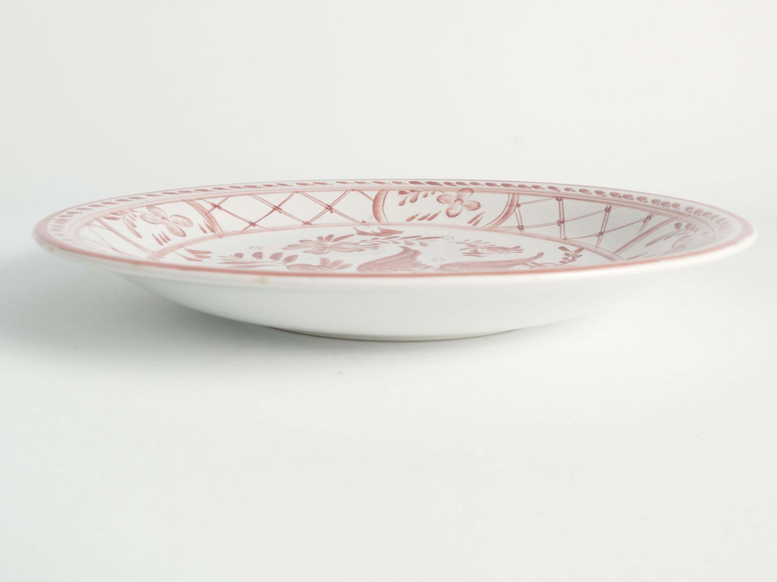 Home Decor Folk Art Dish With Red Floral Motif By Ilse Claesson For Rörstrand, Sweden 1930 photo