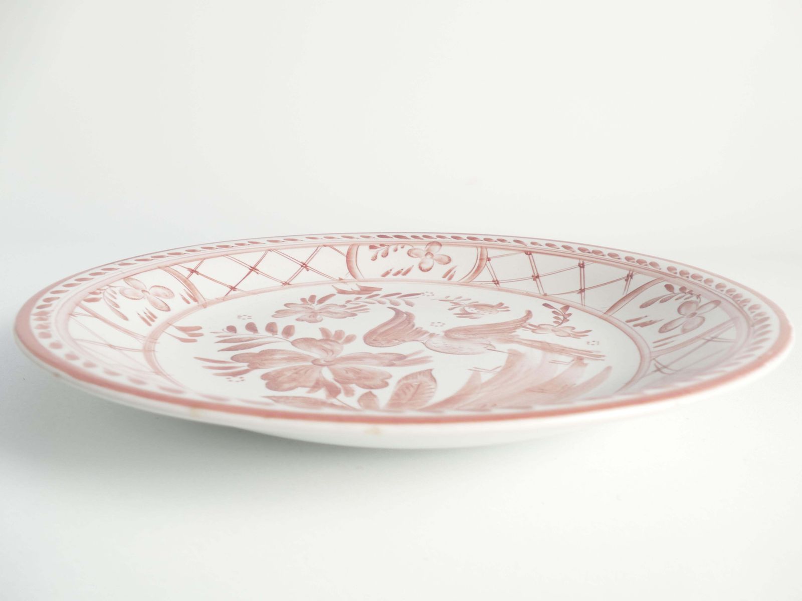 274.0 Folk Art Dish With Red Floral Motif By Ilse Claesson For Rörstrand, Sweden 1930 photo