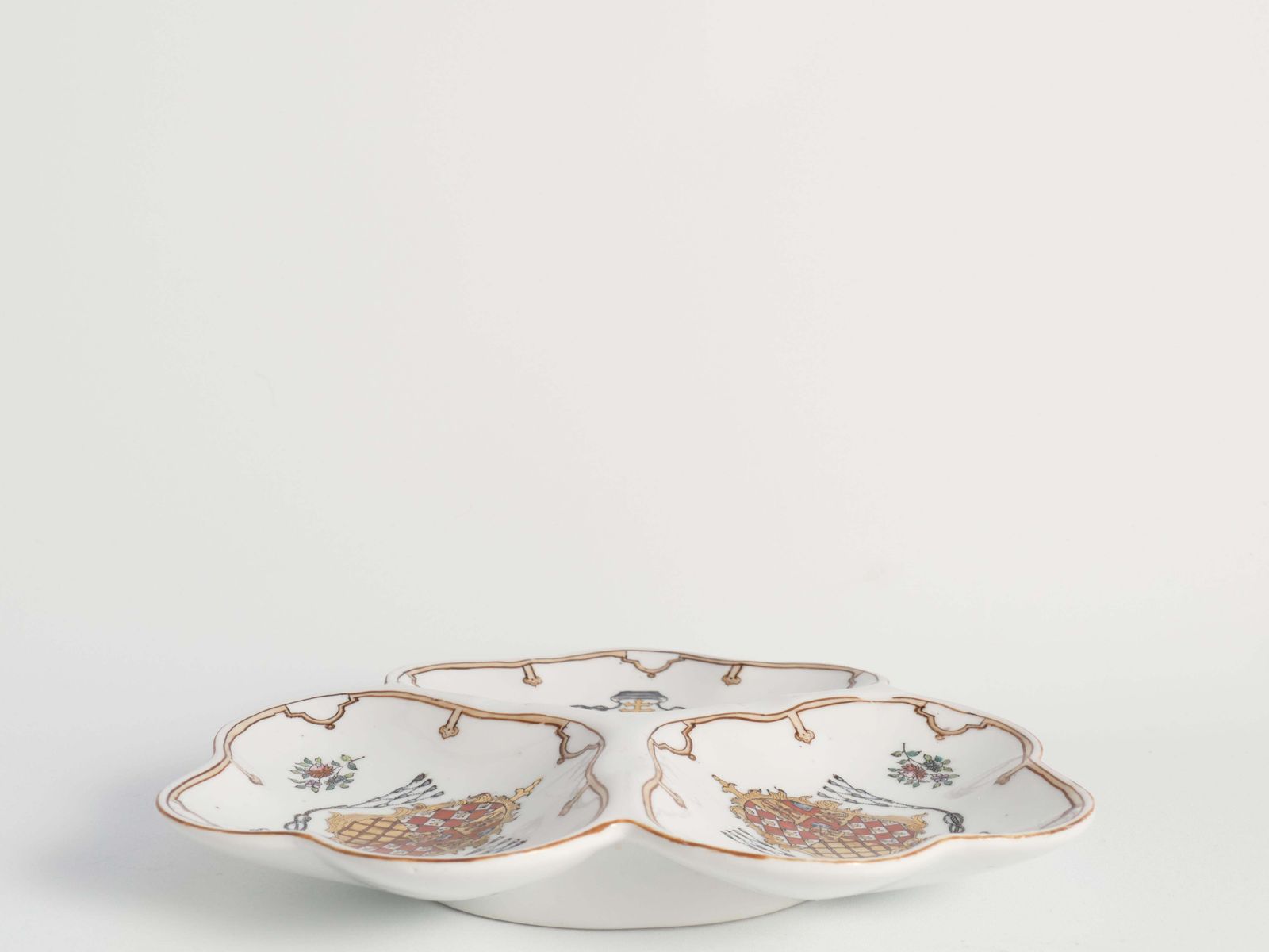 French Porcelain Divided Presentation Dish By House Of Toussi Court photo for sale