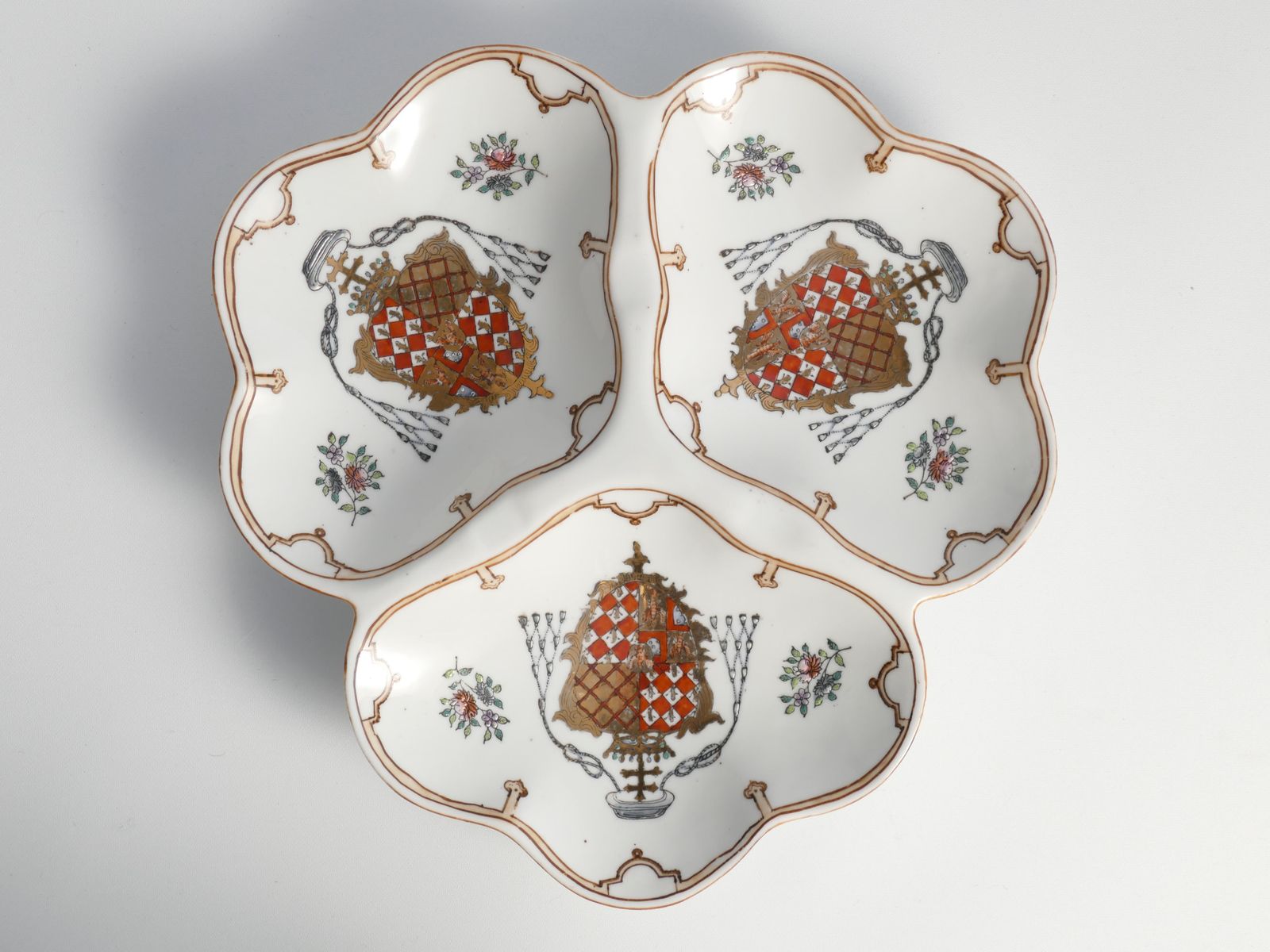 French Porcelain Divided Presentation Dish By House Of Toussi Court photo vintage