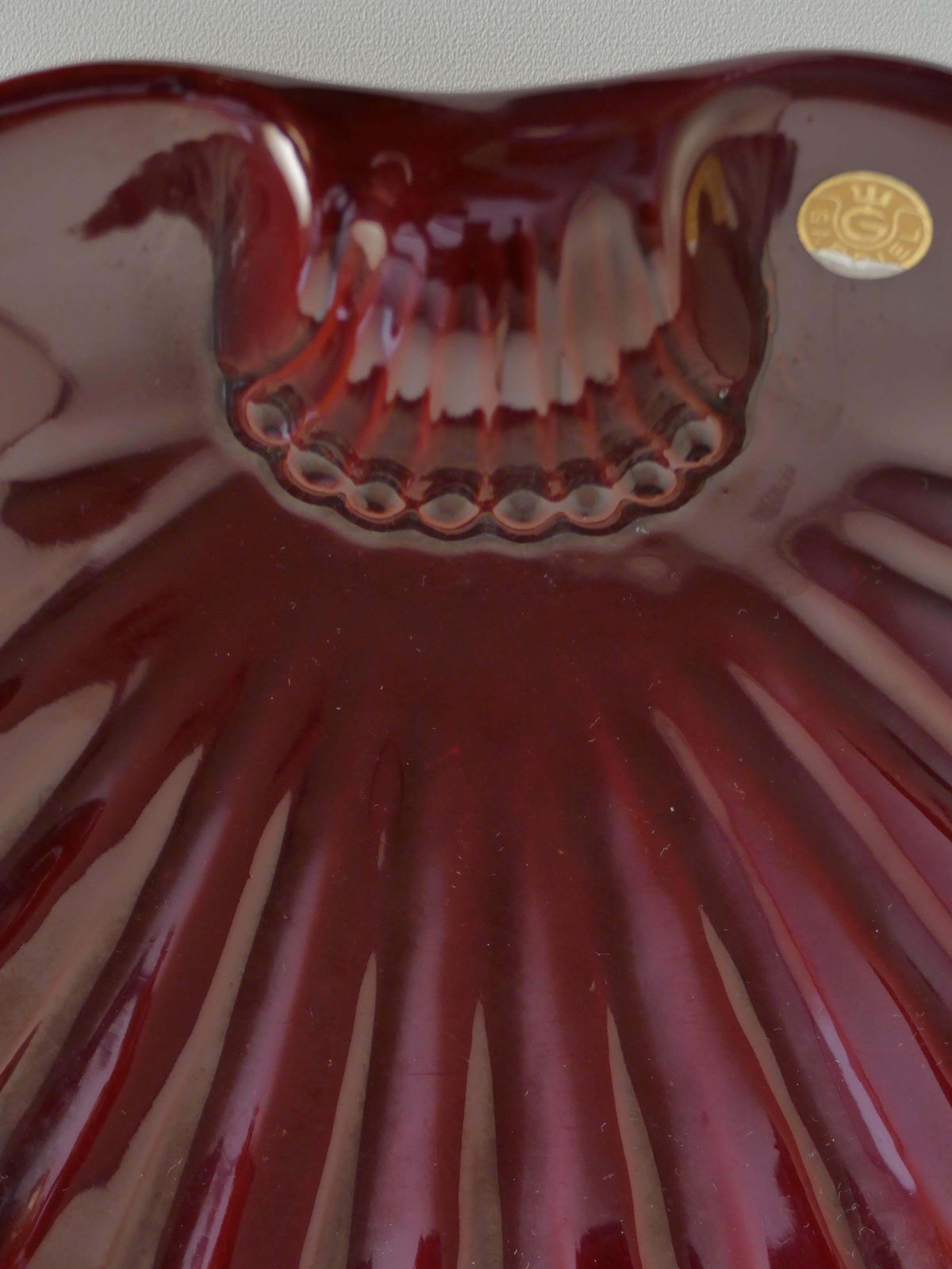 Art Deco Merlot Red Ceramic Vide Poche By Gabriel Keramik, Sweden 1960s photo 252.0