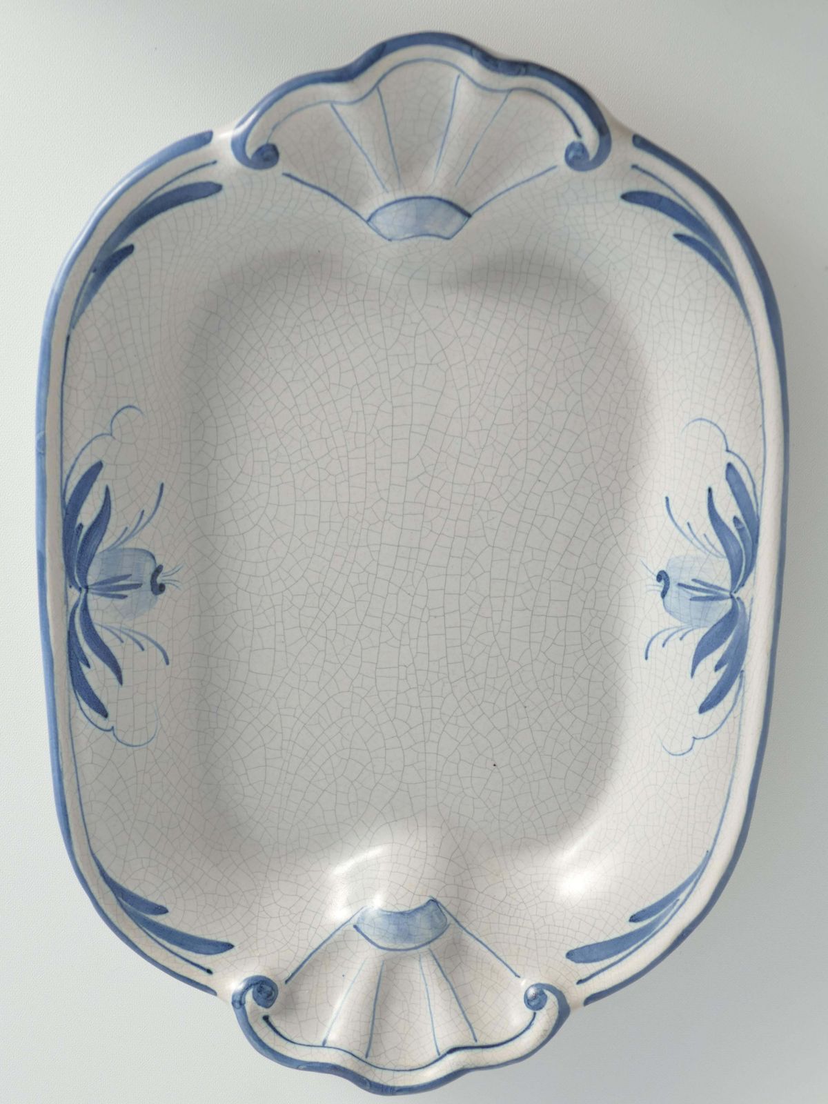 Art Deco French Blue Floral Decor Plate By Allan Eberling, Bo Fajans photo furniture