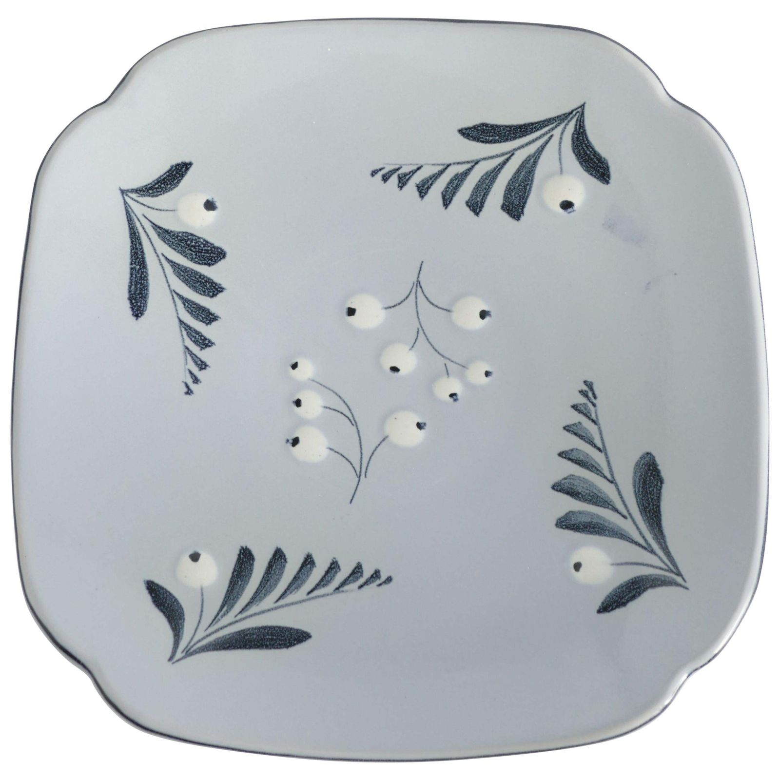 Mid Century Modern French Blue Plate By Eva Jancke Björk For Bo Fajans, Sweden