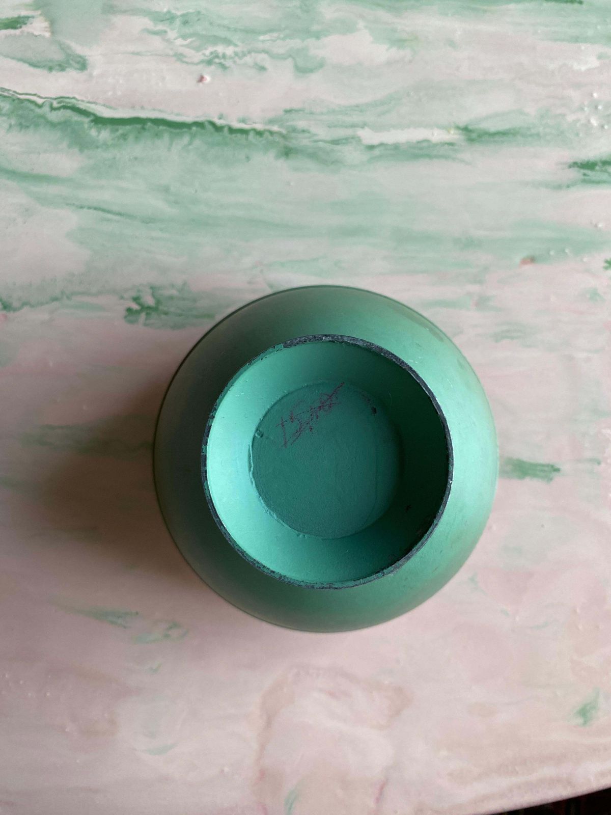 Home Decor Art Deco Sage Green Metal Vase Attributed To Sonja Katzin, Stjärnmetall, 1940s photo