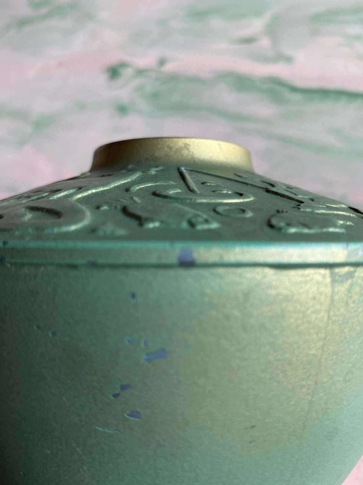 photo vintage Art Deco Sage Green Metal Vase Attributed To Sonja Katzin, Stjärnmetall, 1940s