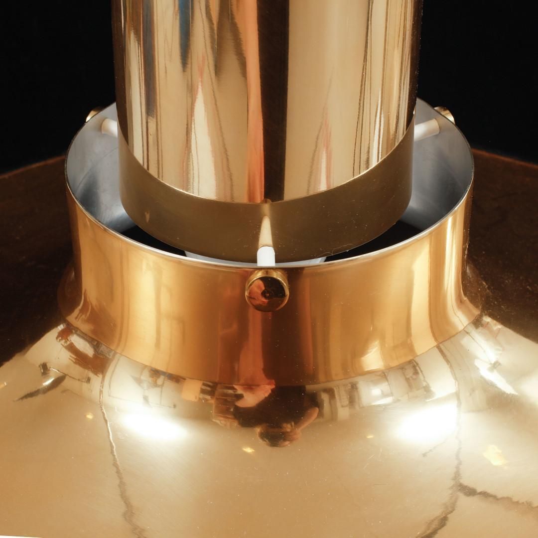 Scandinavian Modern Golden Pendant Lamp By Po Ström, 1970's photo for sale