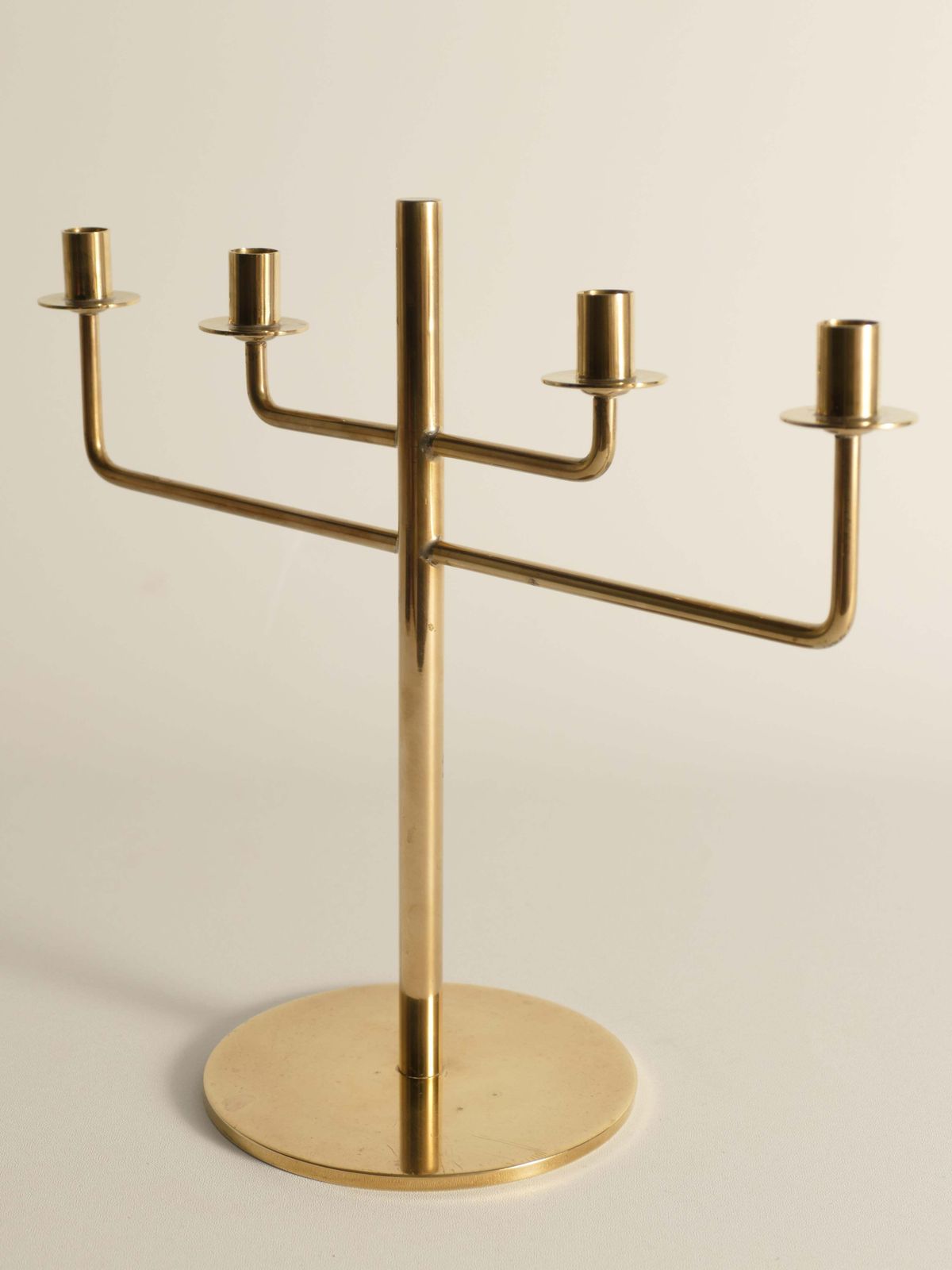 Scandinavian Modern Brass Candelabra By Hans Agne Jakobsson, Markaryd, 1960s photo Home Decor