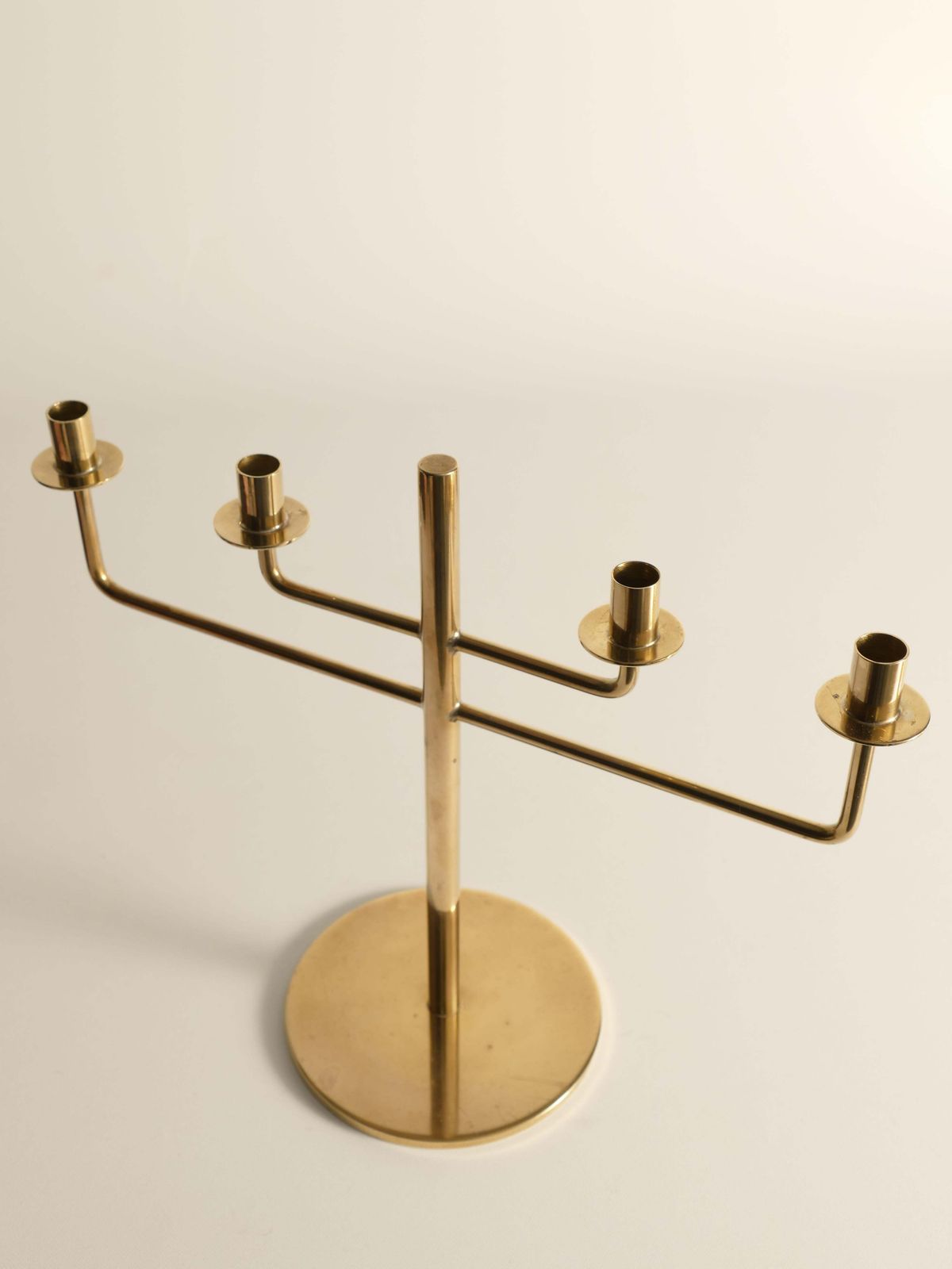 photo for sale Scandinavian Modern Brass Candelabra By Hans Agne Jakobsson, Markaryd, 1960s