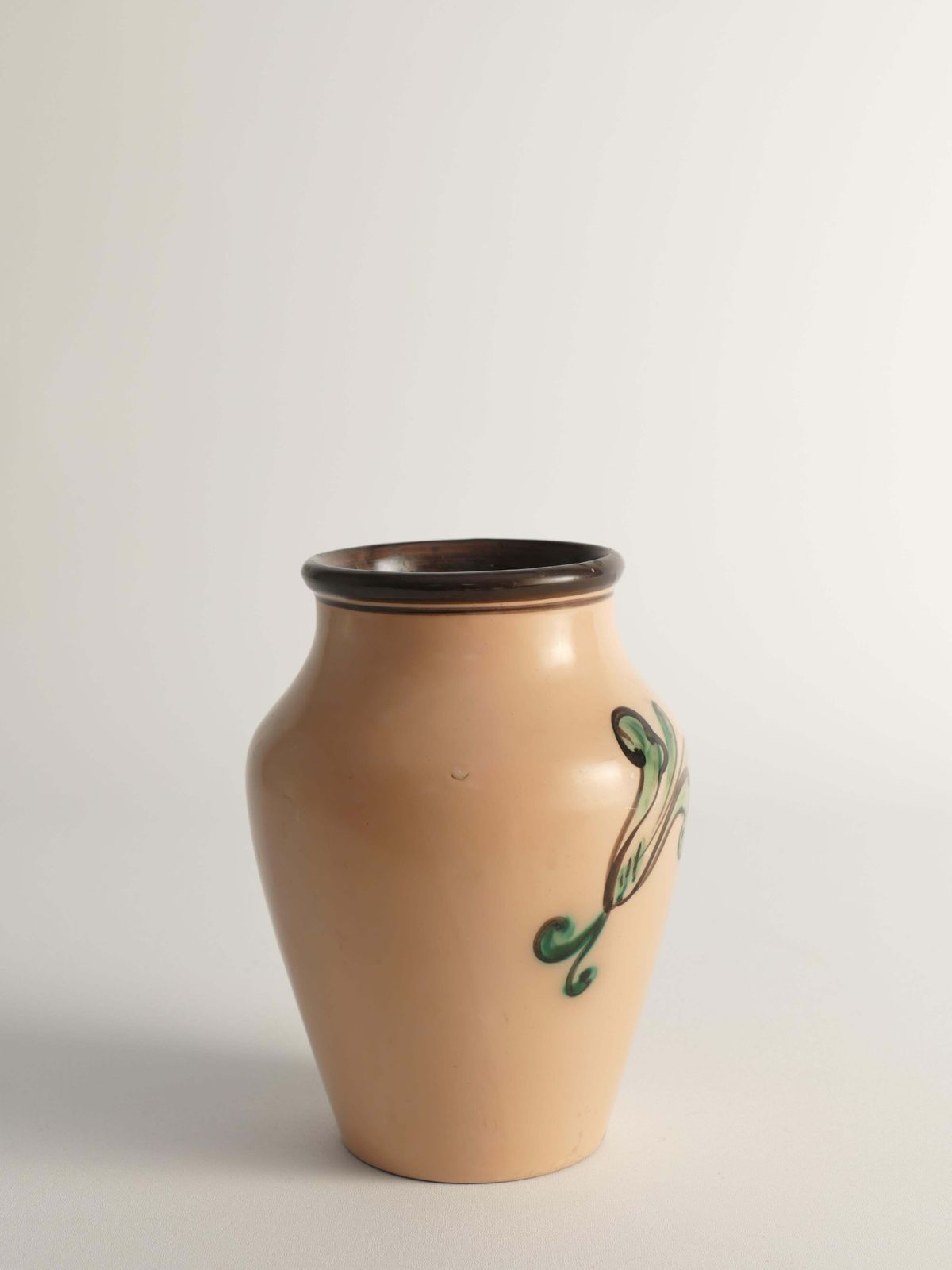 Art Nouveau Flower Motif Earthenware Vase By Sala, Sweden 1920s photo for sale