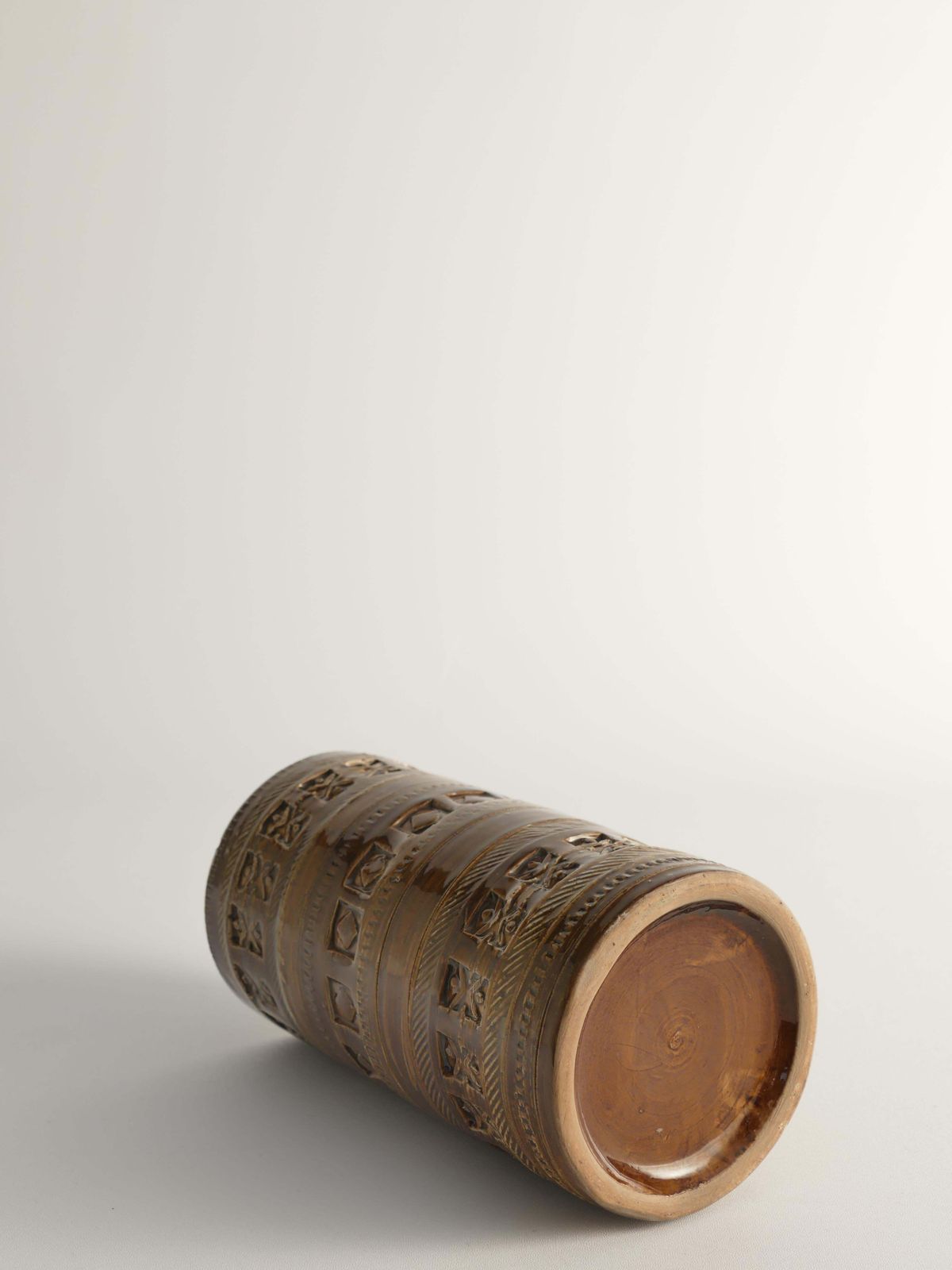 photo furniture Mid Century Modern Brown Stoneware Vase By Aldo Londi For Bitossi, Italy, 1960s