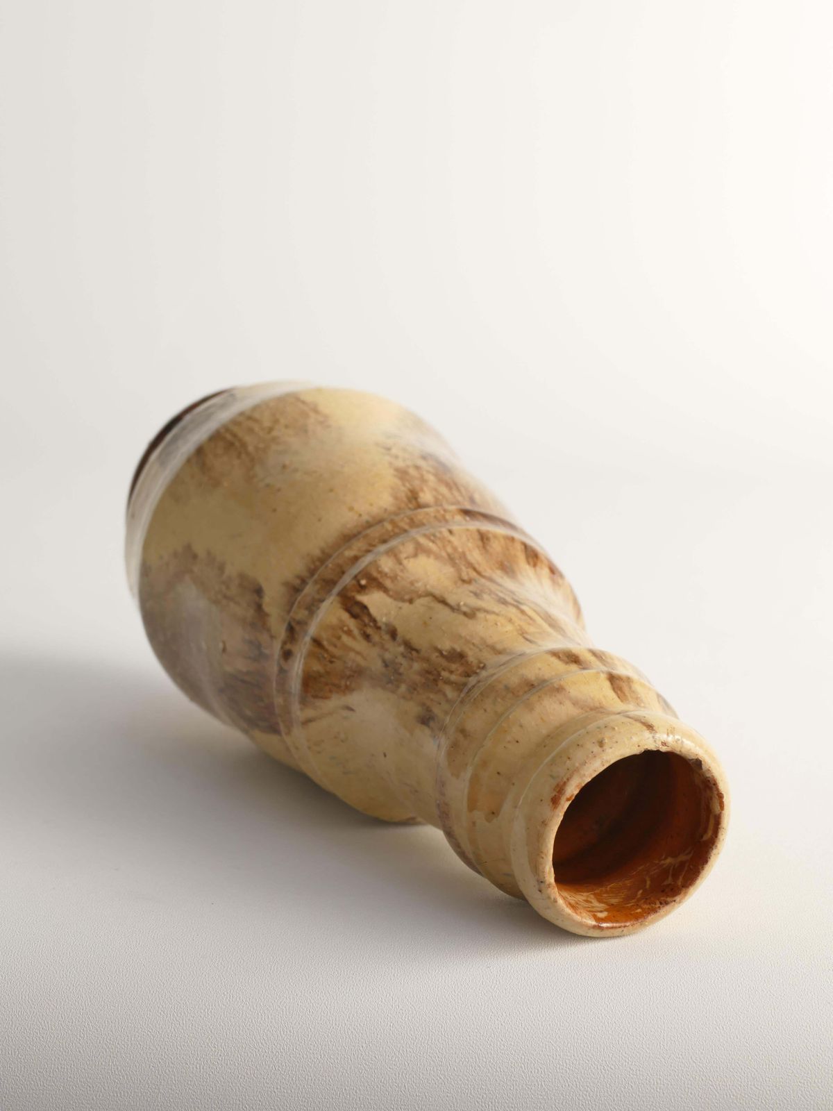 Unique Scandinavian Modern Gourd Shaped Beige Vase, Sweden 1960s photo buy