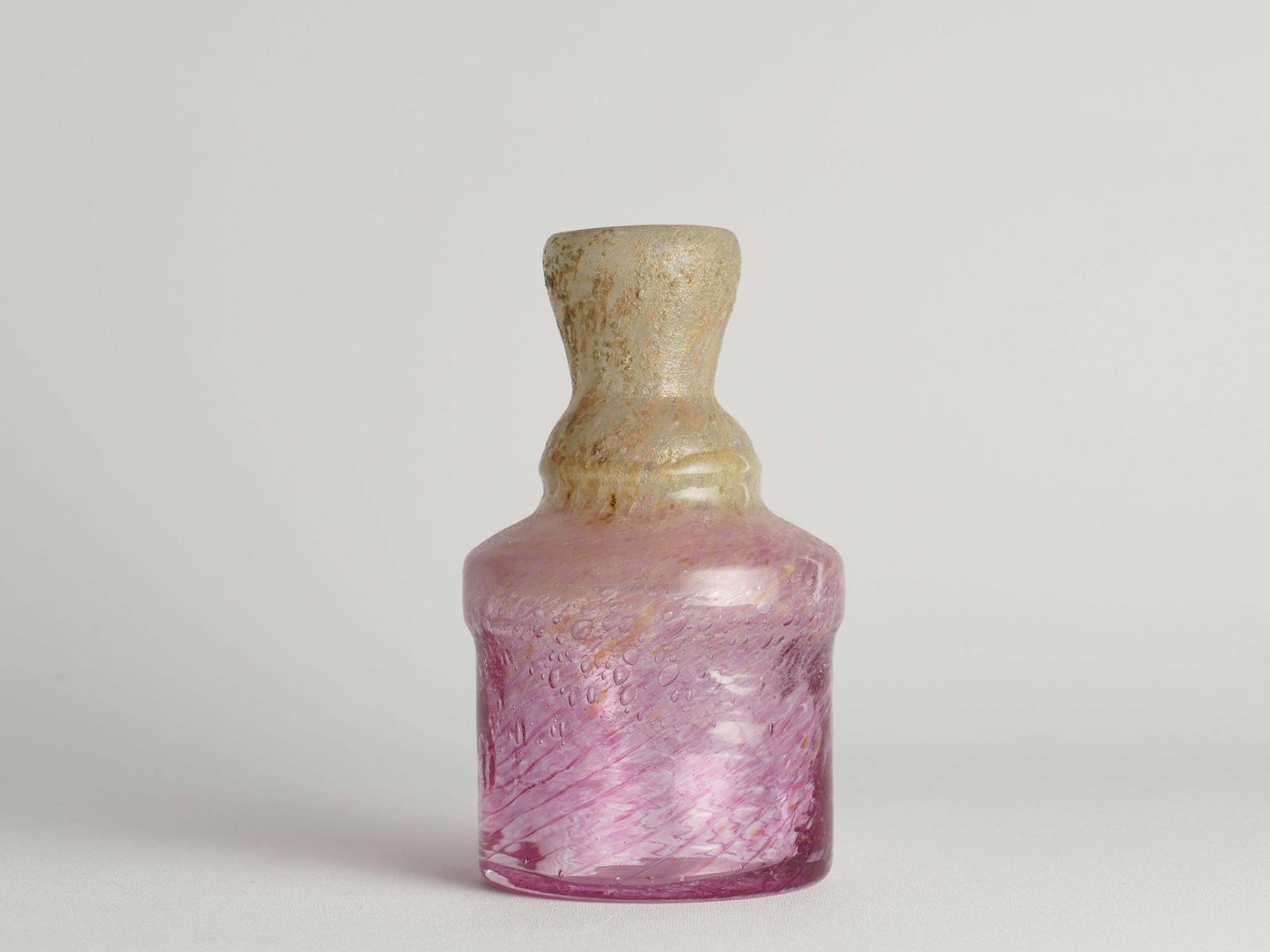 Unique Bubblegum Pink And Yellow Art Glass Vase By Milan Vobruba, Sweden 1980s photo Home Decor