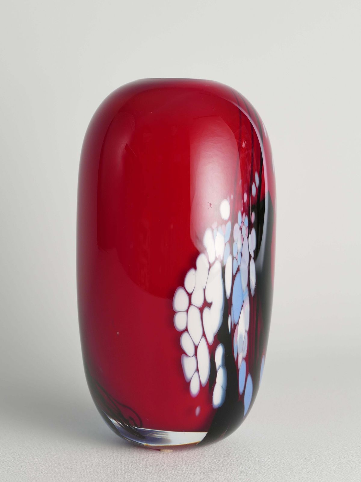 Unique Cherry Red Art Glass Vase By Mikael Axenbrant, Sweden 1990 photo 288.0