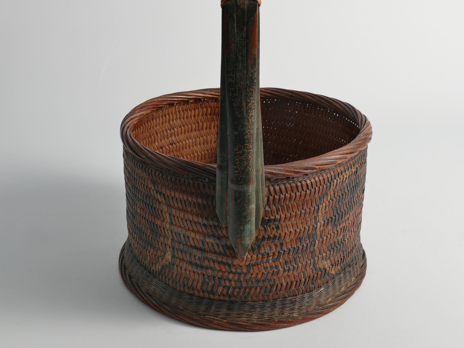 Early 20th Century Chinese Betrothal Or Wedding Basket With Peony And Bird Motif photo Home Decor