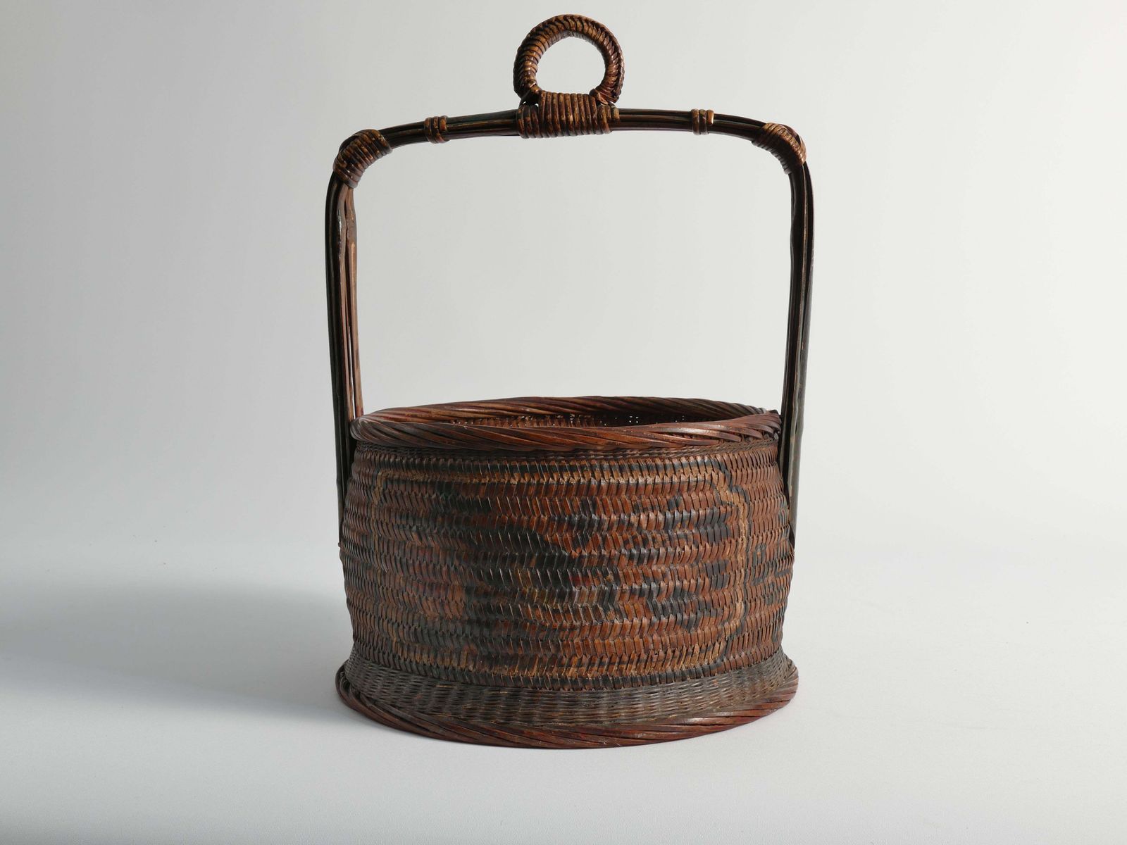 215.0 Early 20th Century Chinese Betrothal Or Wedding Basket With Peony And Bird Motif photo