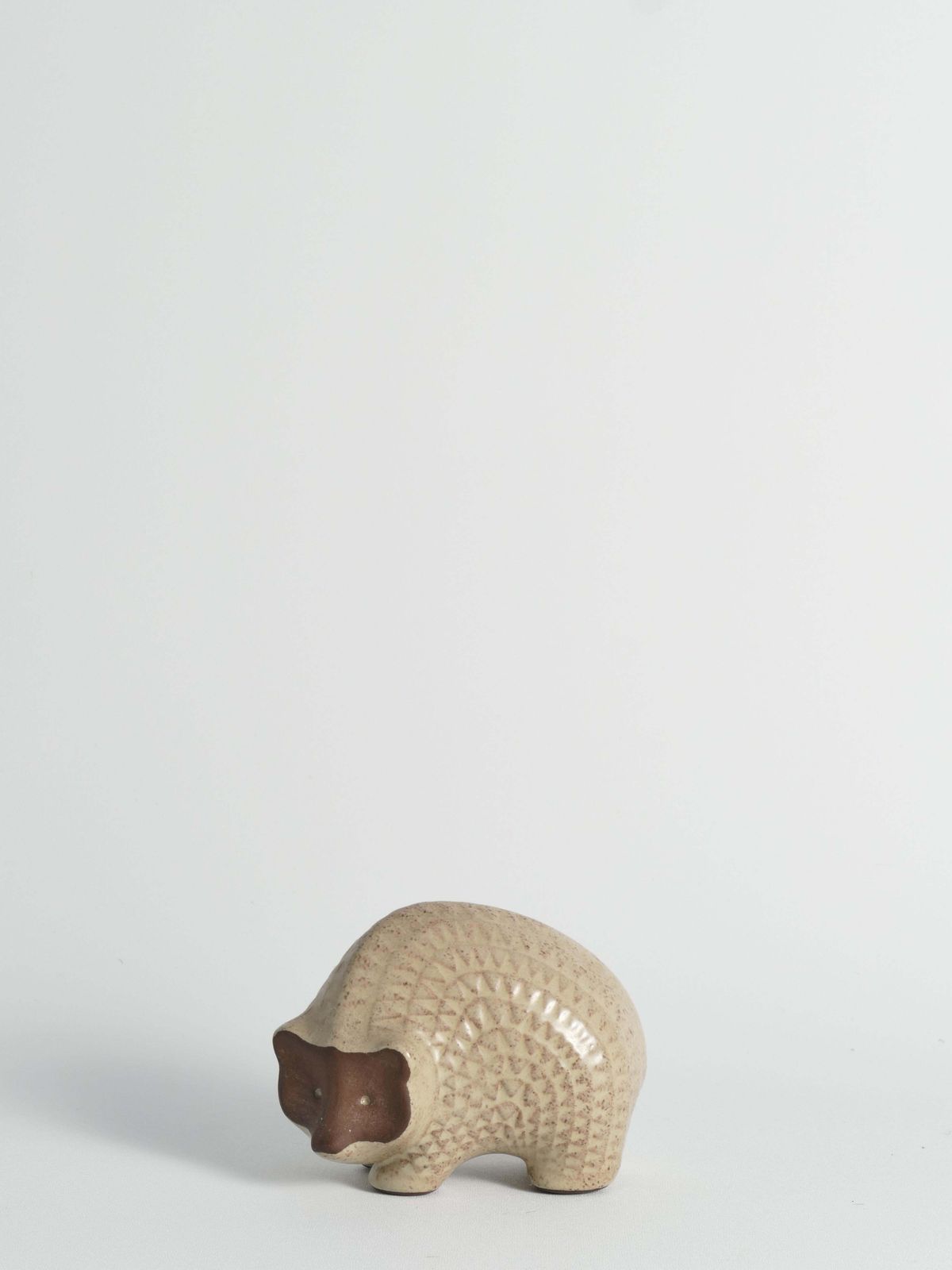 Scandinavian Modern Zigzag Patterned Earthenware Hedgehog, 1960s photo 141.0