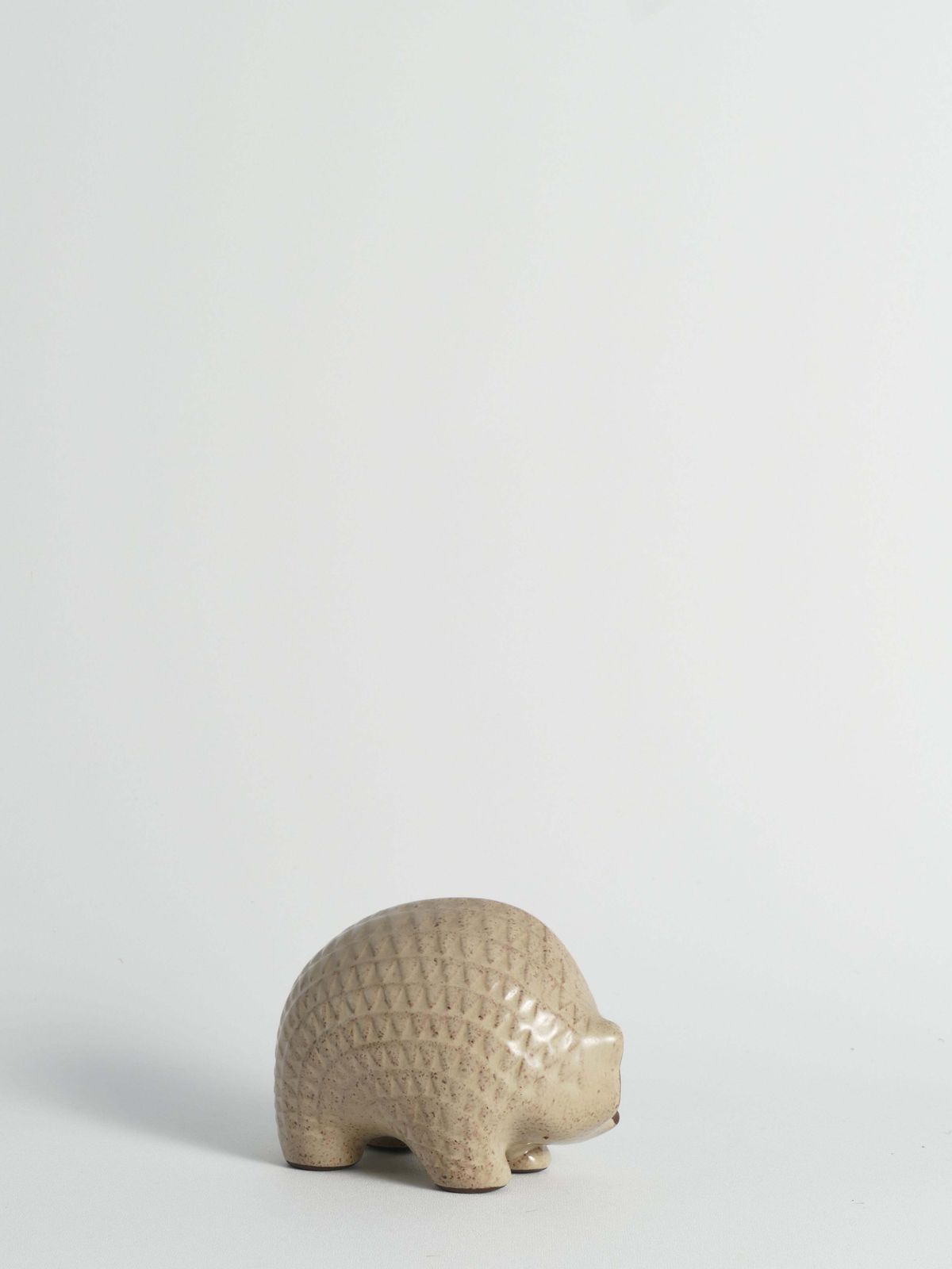 Scandinavian Modern Zigzag Patterned Earthenware Hedgehog, 1960s photo vintage