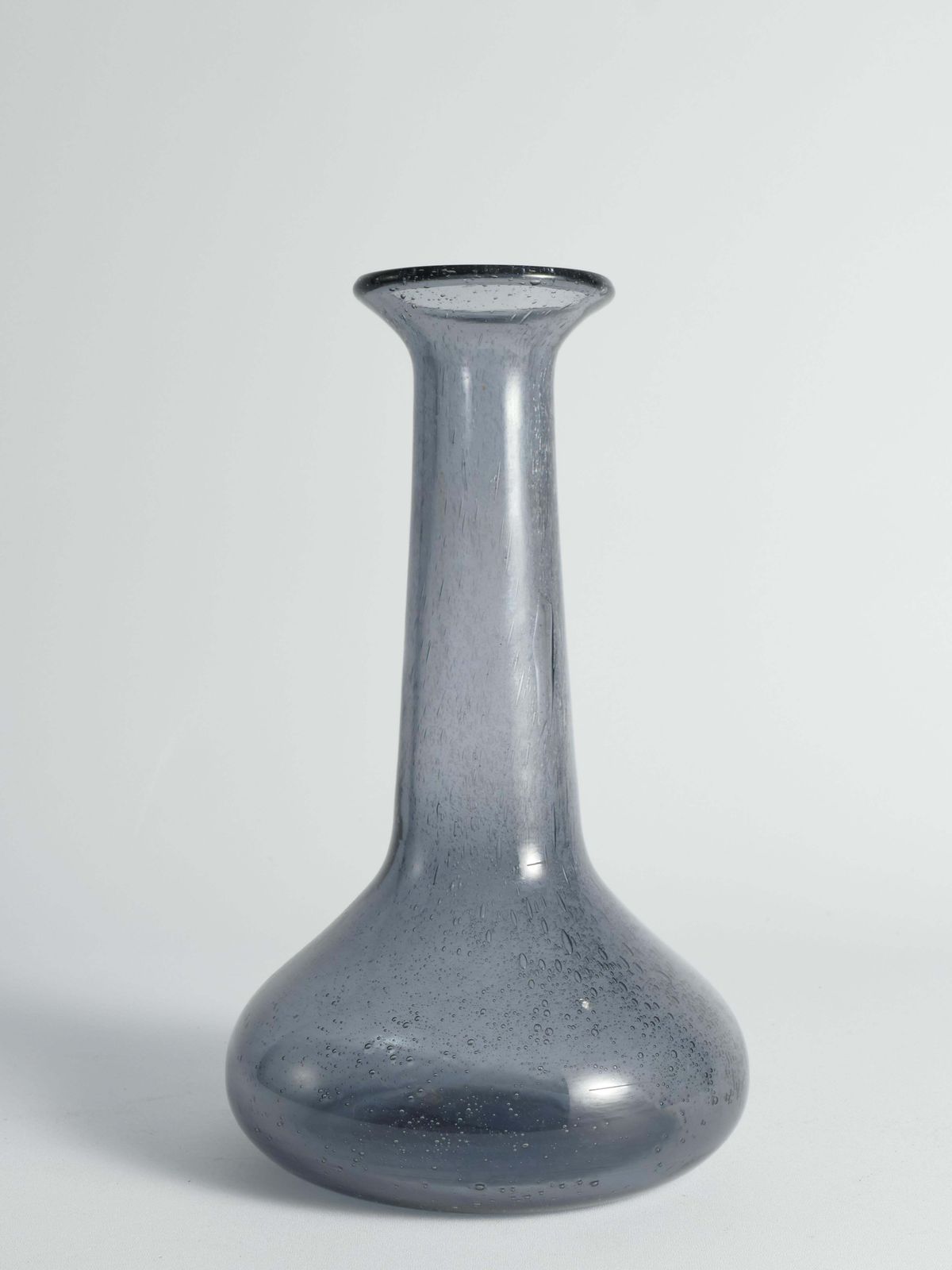 Scandinavian Modern Blue Glass Vase By Erik Höglund For Boda, Sweden 1960's photo Home Decor