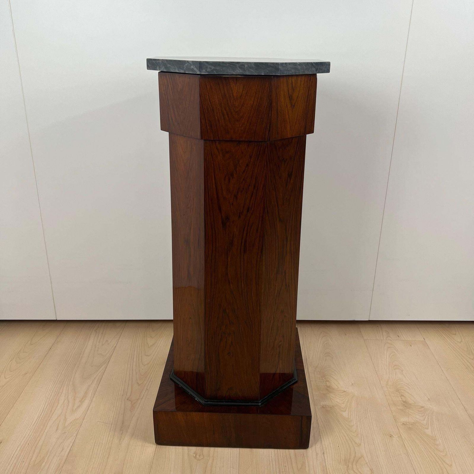 Biedermeier Drum Cabinet, Walnut Veneer, Marble, France Circa 1830 photo buy