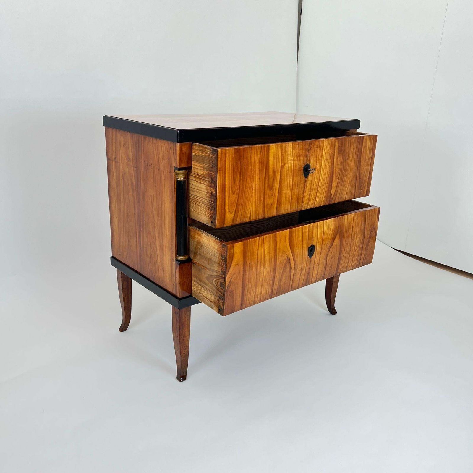 Biedermeier Commode, Cherry Wood, Ebonized, Gilded, Franconia Circa 1820 photo Furniture