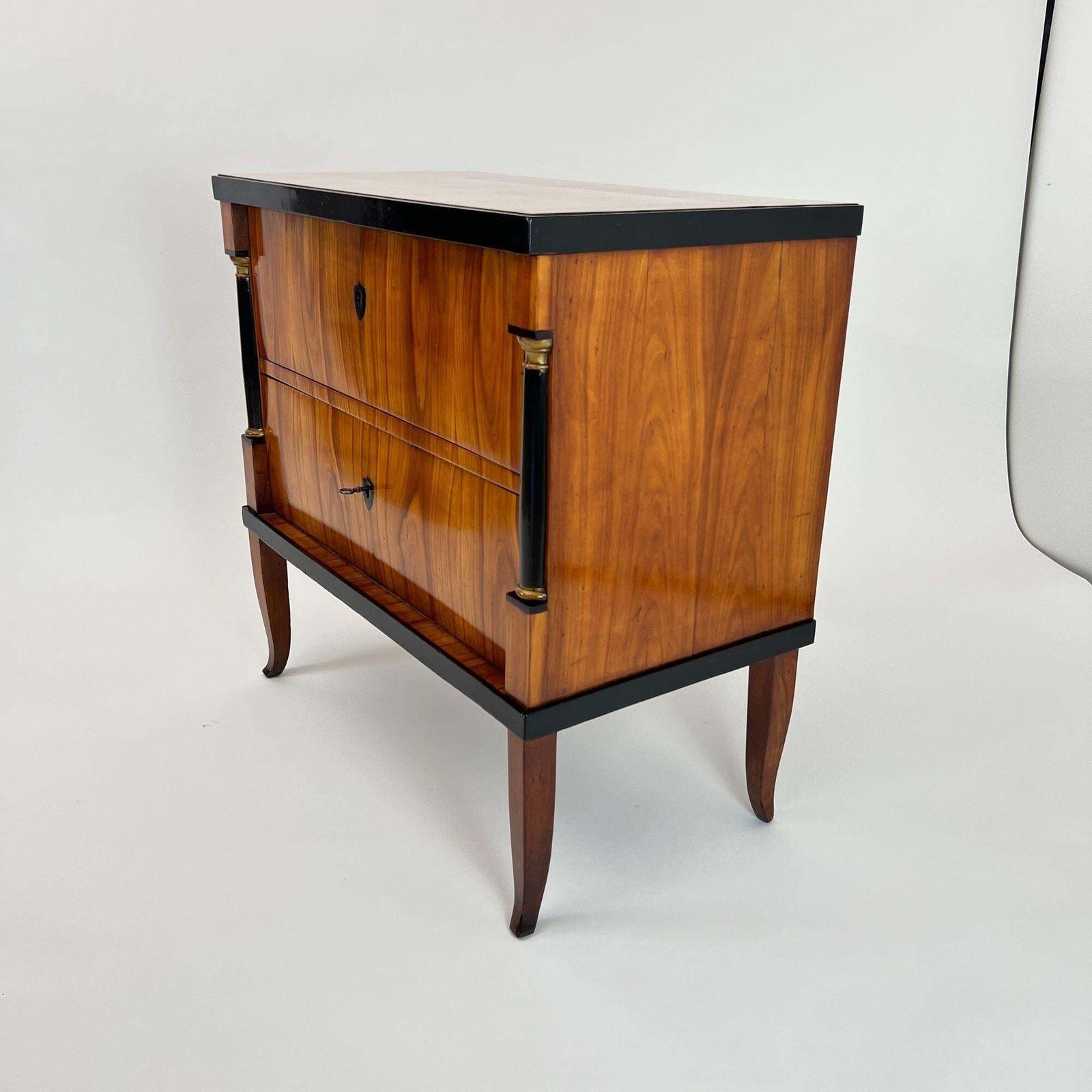 Biedermeier Commode, Cherry Wood, Ebonized, Gilded, Franconia Circa 1820 photo 4803.0