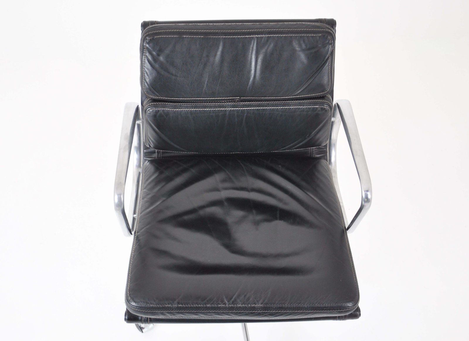Black Leather Soft Pad Chair By Charles And Ray Eames For Icf, 1970s photo 2144.0