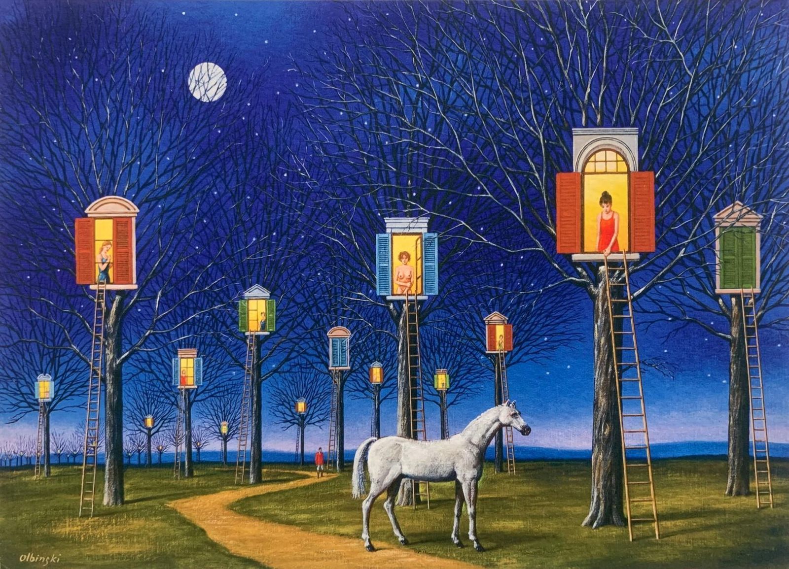 Rafał Olbińskiwindows. Limited Edition Print, Surreal,  Established Polish Artist2024