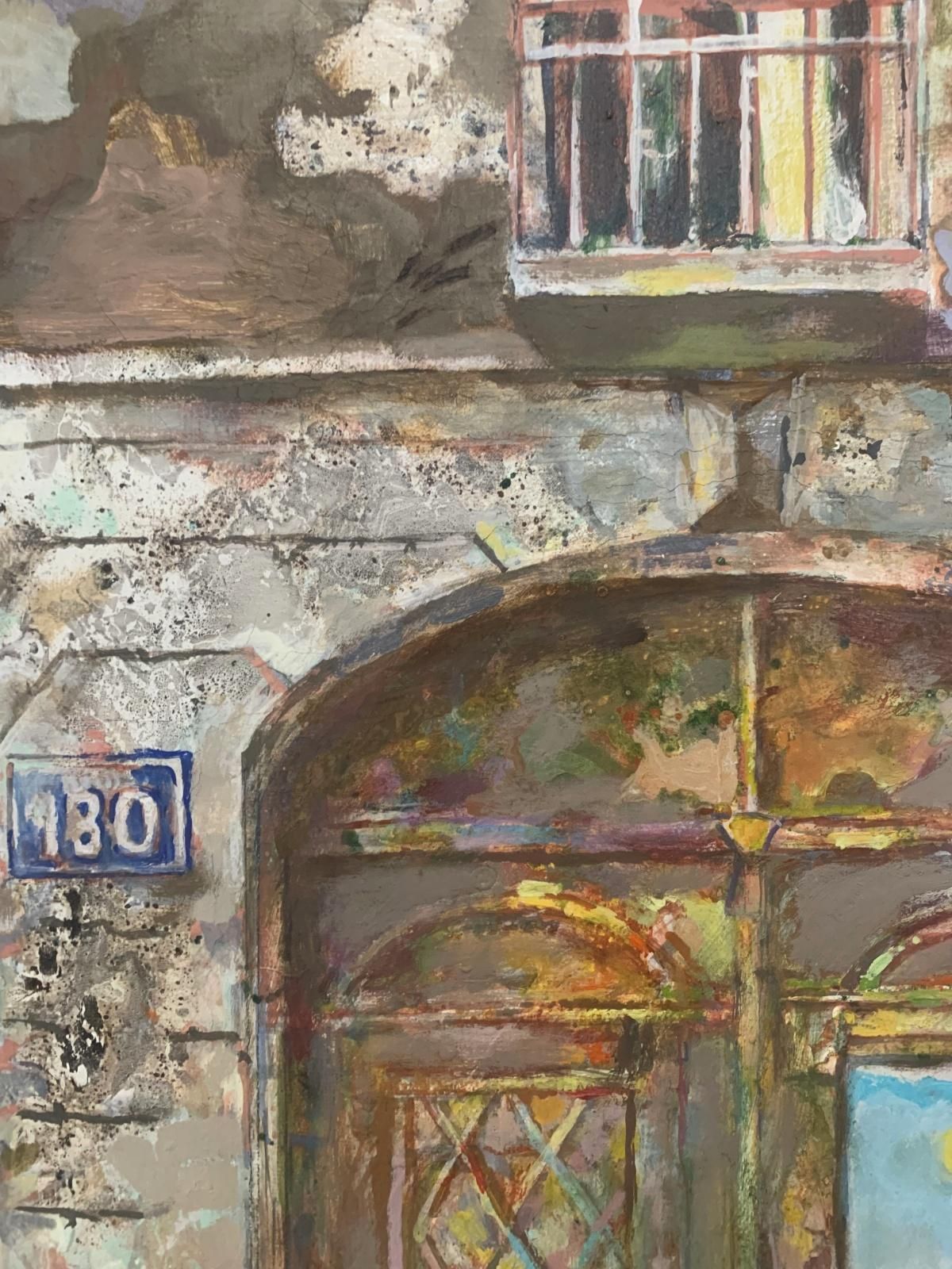 Janusz Mulaka Yard. Contemporary Figurative Oil & Acrylic Painting, Architecture, Polish Art2010 photo Art