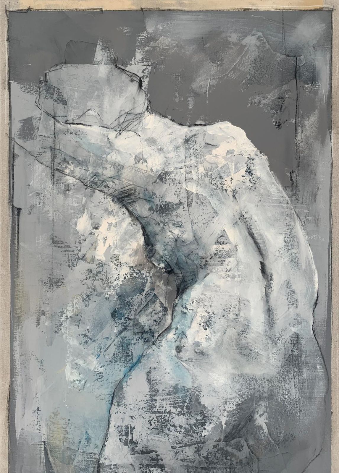 Michał Bajsarowicznude. Figurative And Abstract Acrylic Painting, Body, Polish Artist2025 photo furniture