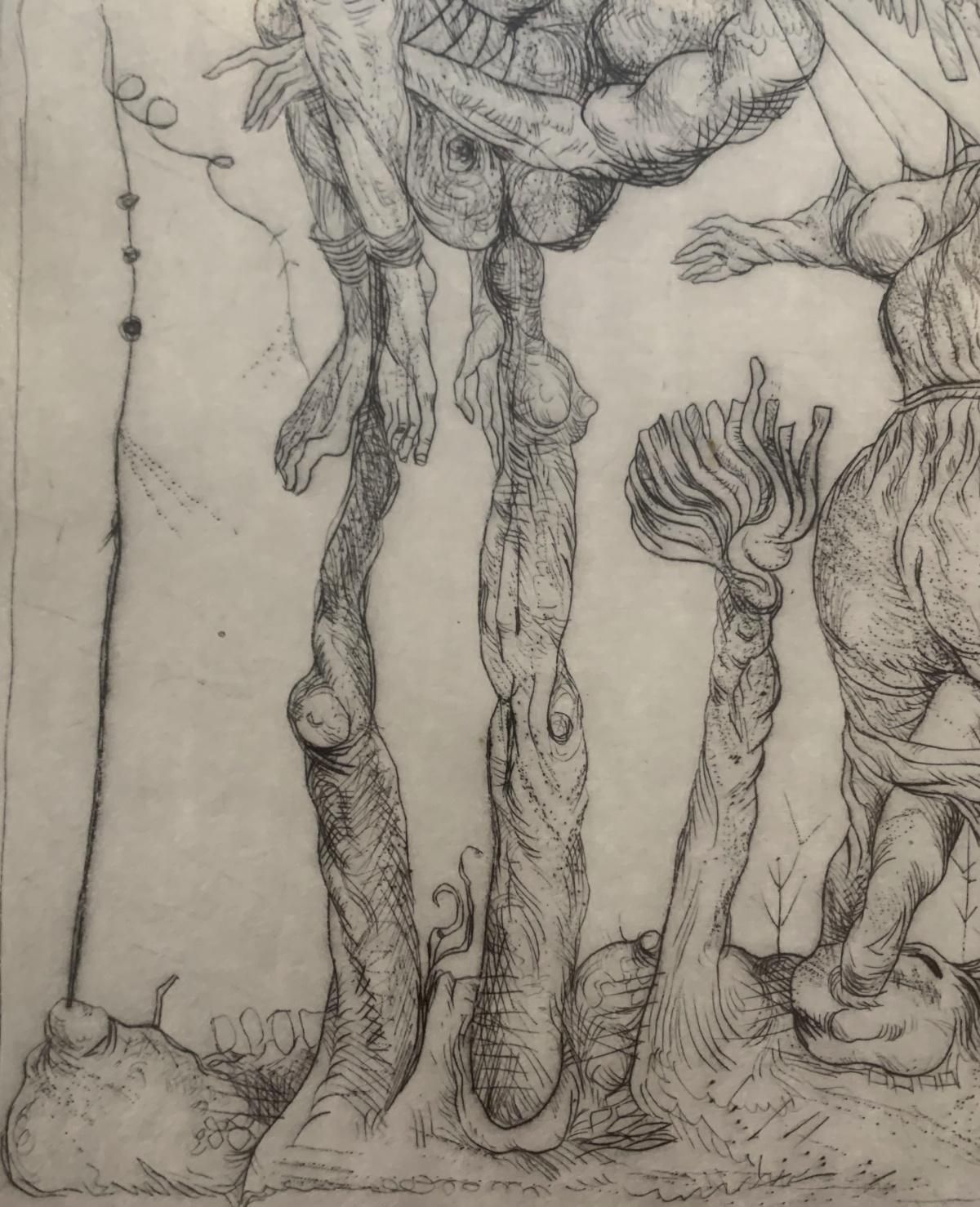 Leszek Rózgadaedalus. Surrealistic Etching, Monochromatic, Minimalistic, Polish Art1971 photo furniture