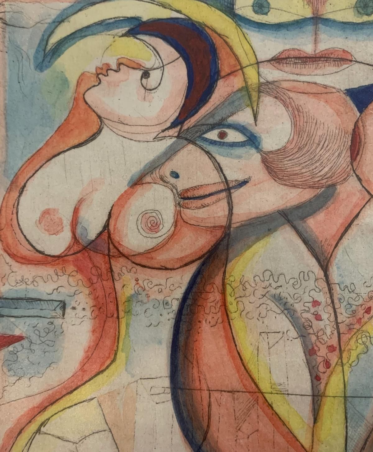 Leszek Rózgagirls. Figurative Limited Edition Etching, Surrealist, Nude, Polish Art2005 photo for sale