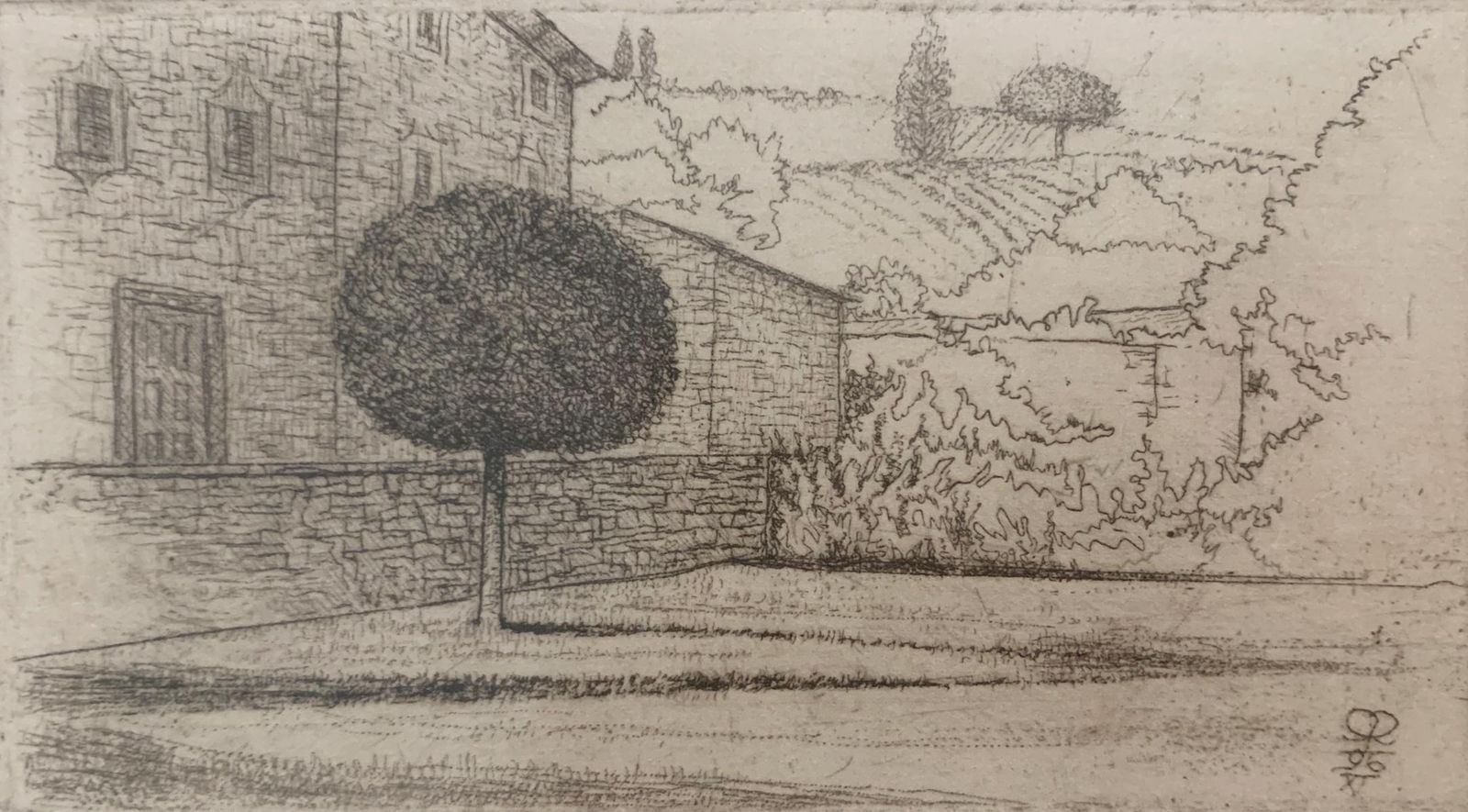 Leszek Rózgacastello. Figurative Etching, Monochromatic Landscape, Minimalistic, Polish Art1996
