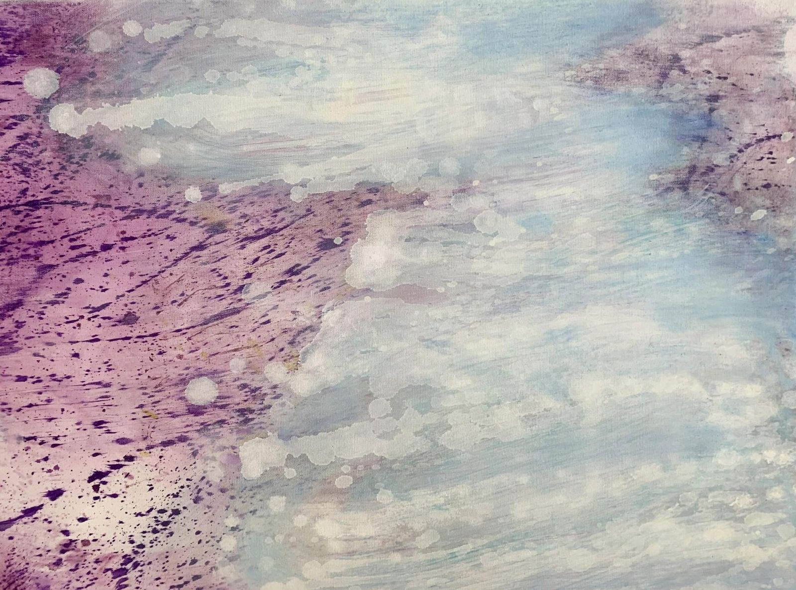 Piotr Butkiewiczuntitled. Gestural Abstraction, Purple, Oil Painting, Polish Artist2024 photo for sale