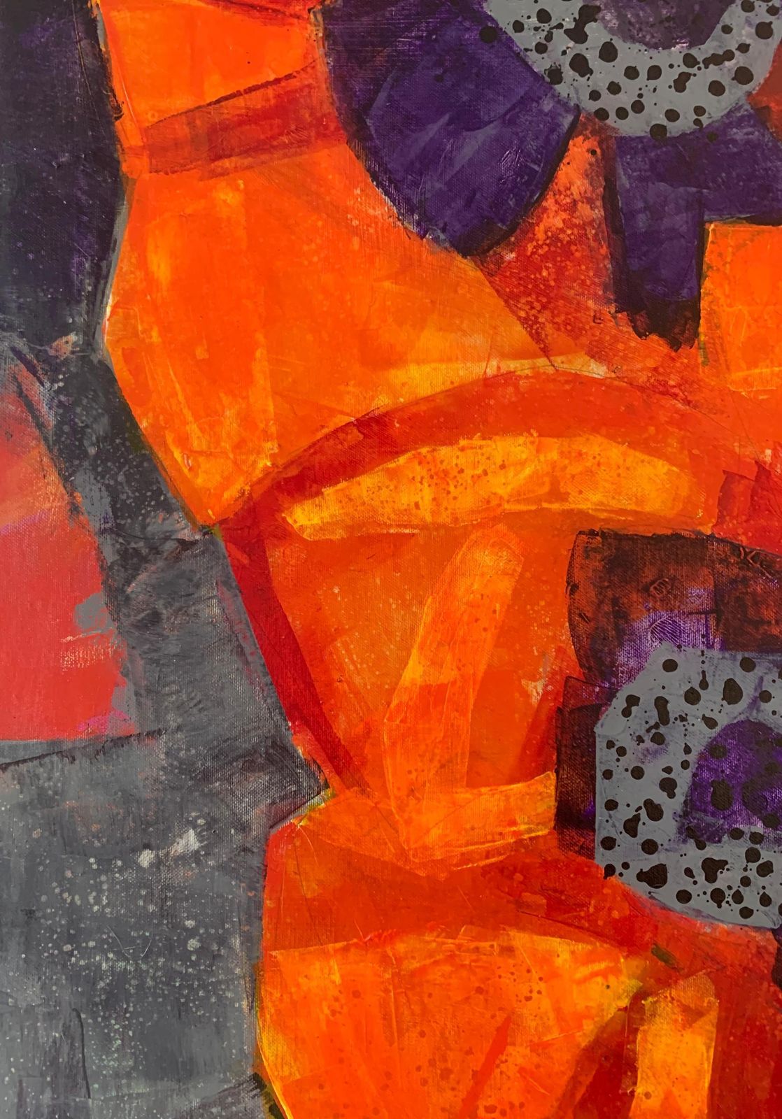 Anna Masiul Gozdeckaorange Poppies. Contemporary Abstract & Figurative Painting Acrylic, Polish Art2023 photo furniture